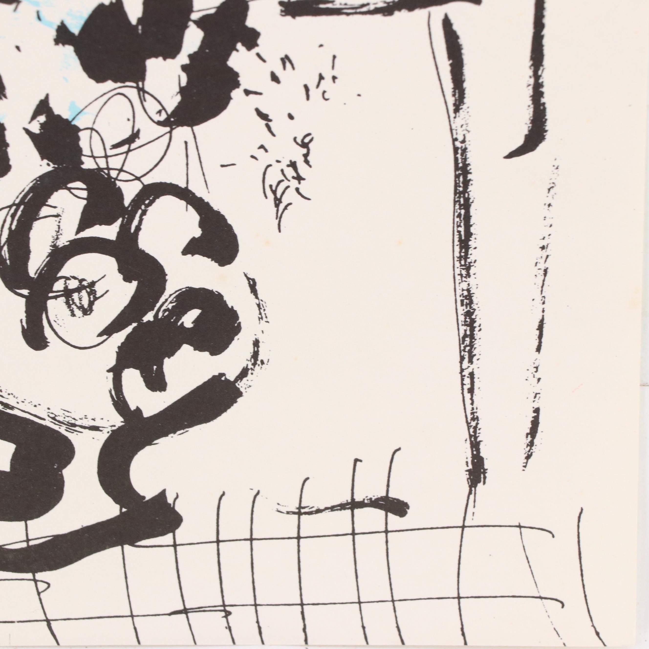 Marc Chagall Lithograph "Le Bouquet Noir et Bleu," 1957