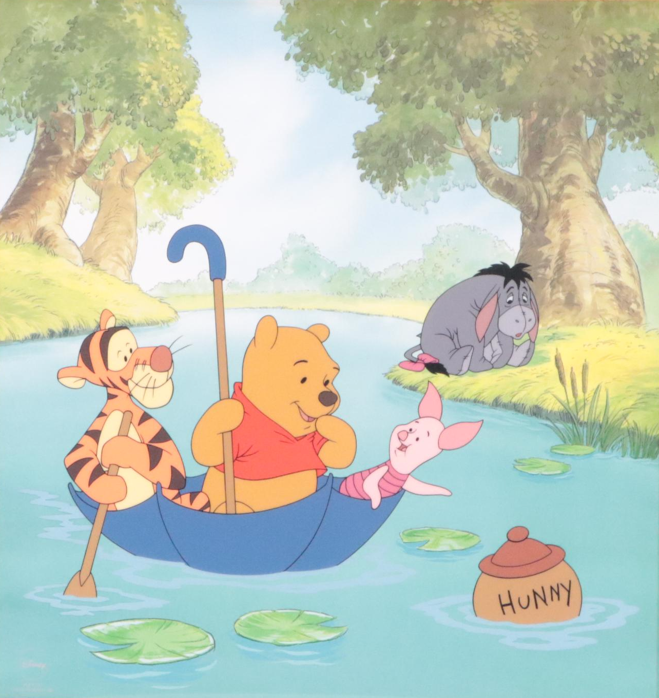 Disney Winnie the Pooh Sericel "Pooh's Hunny Hunt," 1998