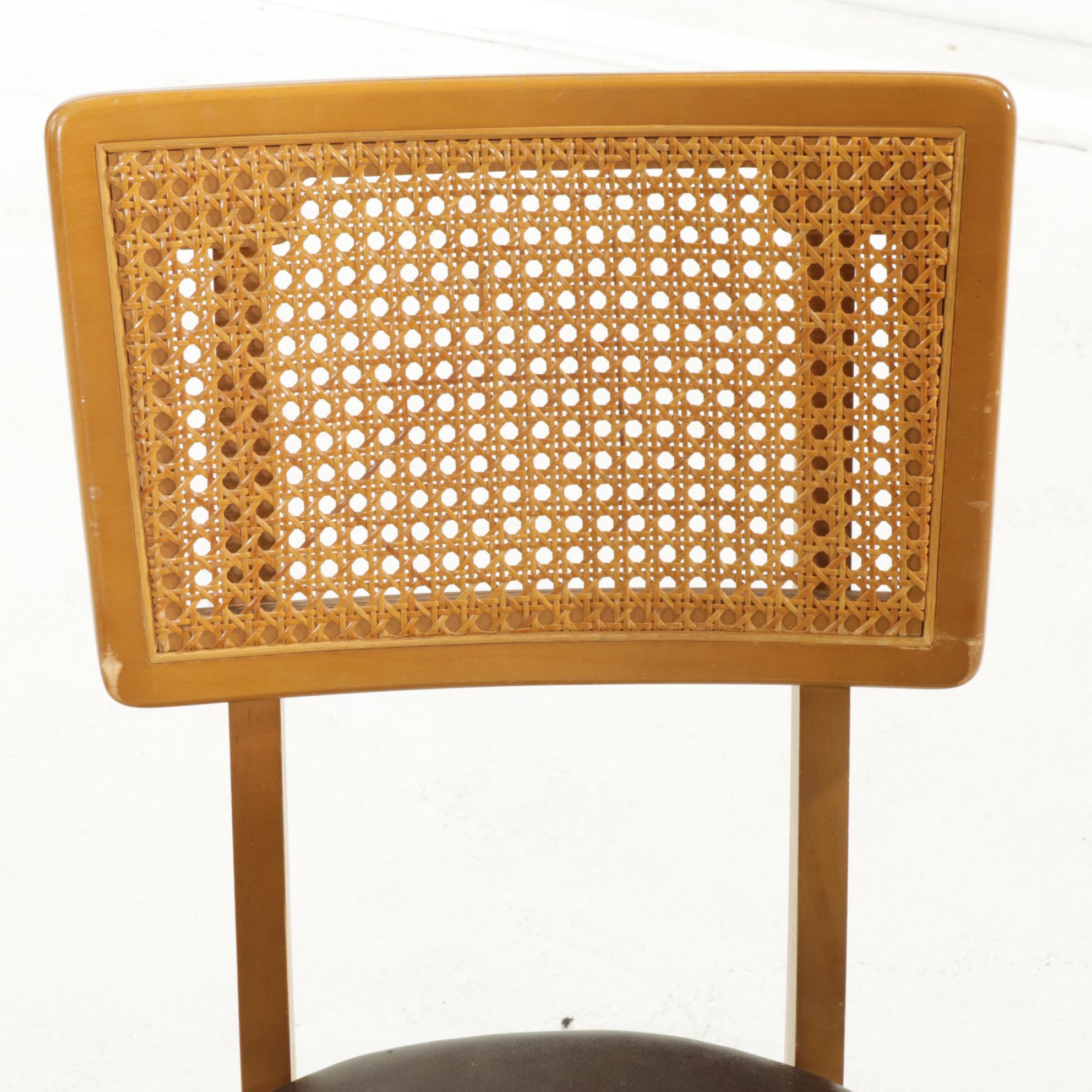 Stakmore Mid Century Modern Maple and Vinyl Folding Card Table Set