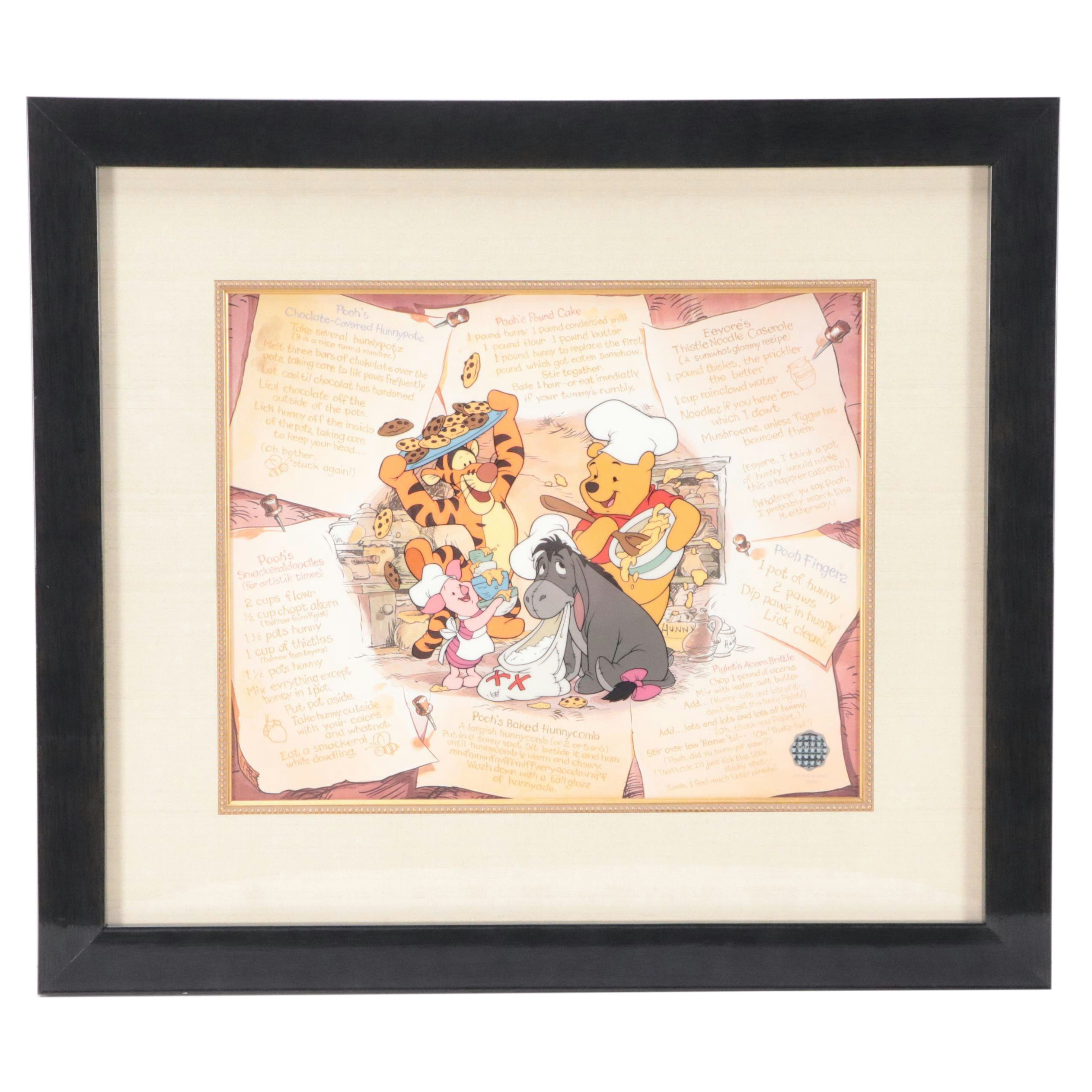 Disney Winnie the Pooh, Tigger, Eeyore, and Piglet Sericel "Recipe for Fun"