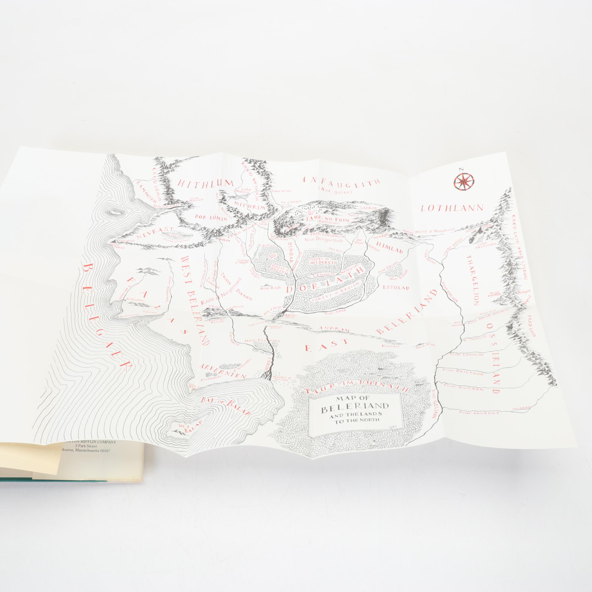First American Edition "The Silmarillion" by J. R. R. Tolkien with Fold-Out Map