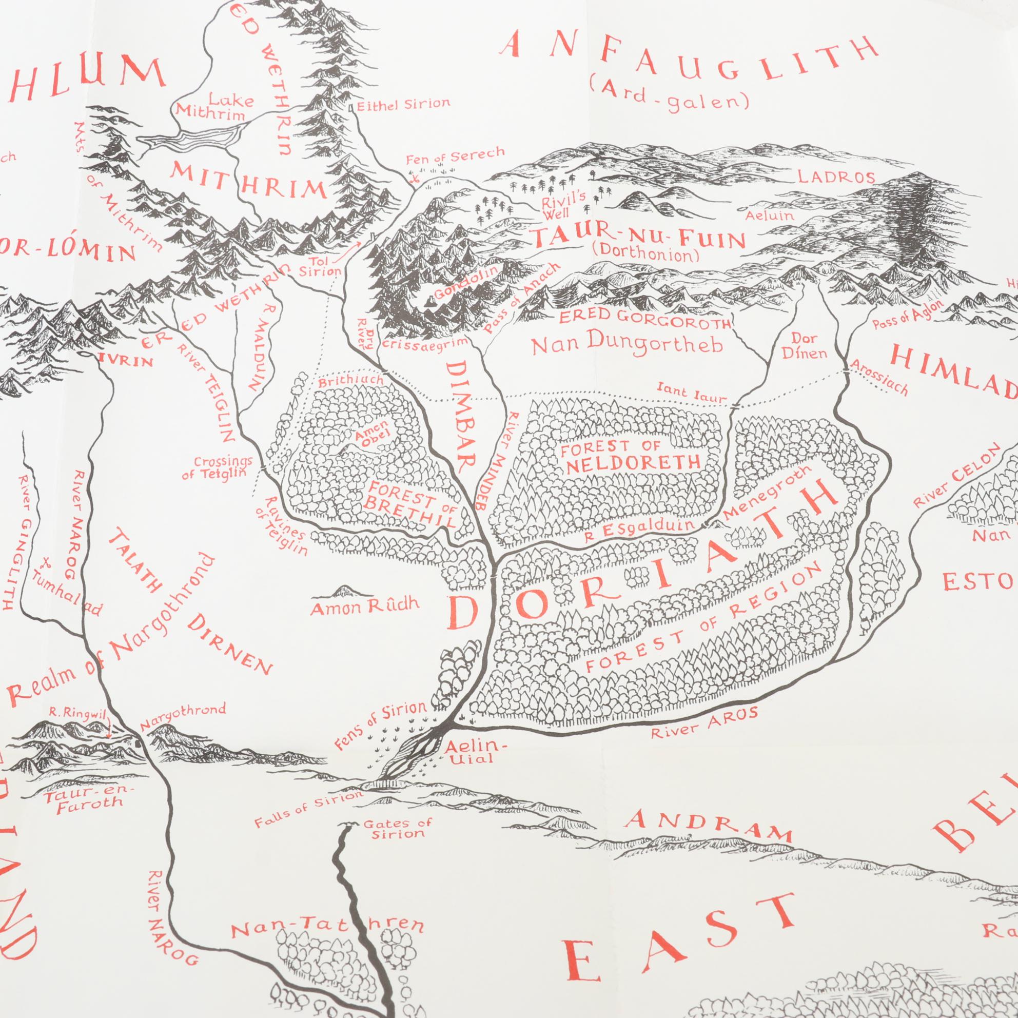 First American Edition "The Silmarillion" by J. R. R. Tolkien with Fold-Out Map