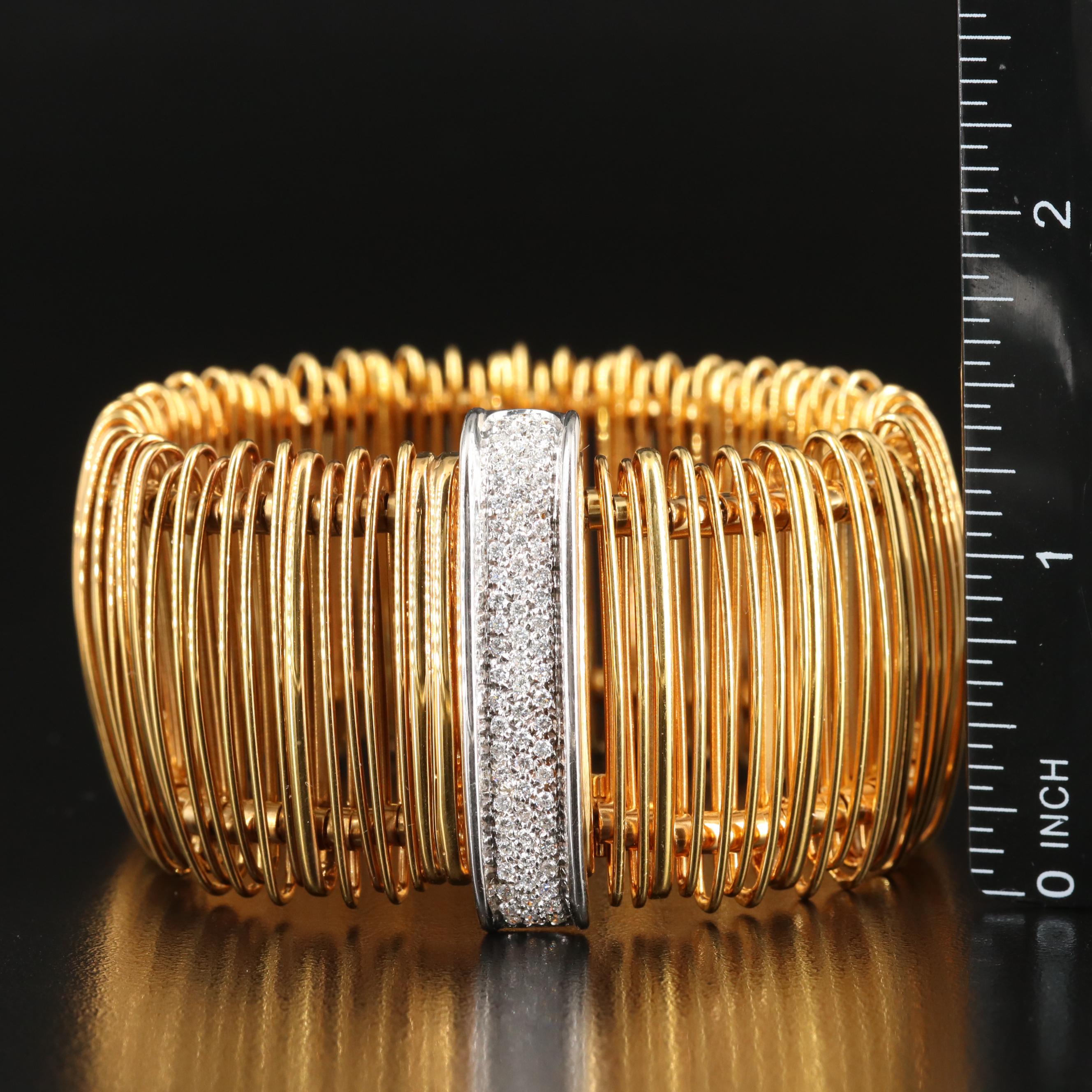 Orlando Orlandini 18K 0.82 CTW Pavé Diamond Wide Bracelet