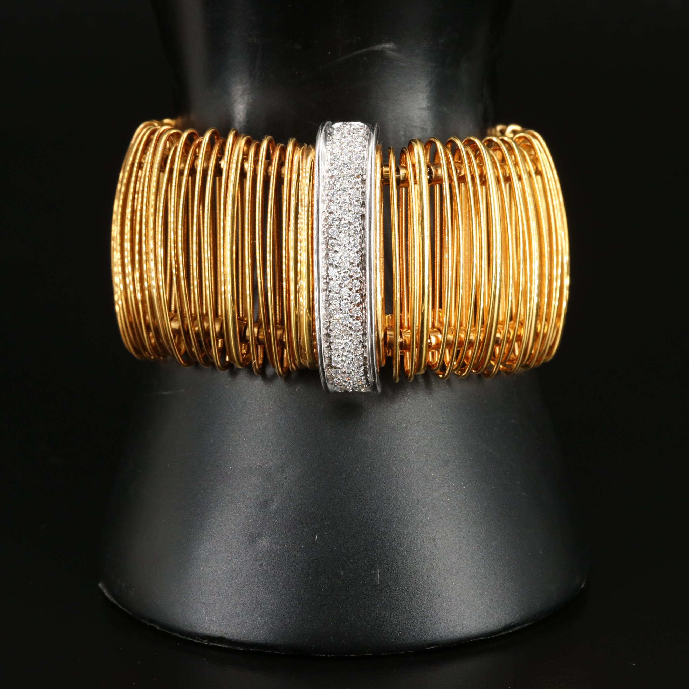 Orlando Orlandini 18K 0.82 CTW Pavé Diamond Wide Bracelet