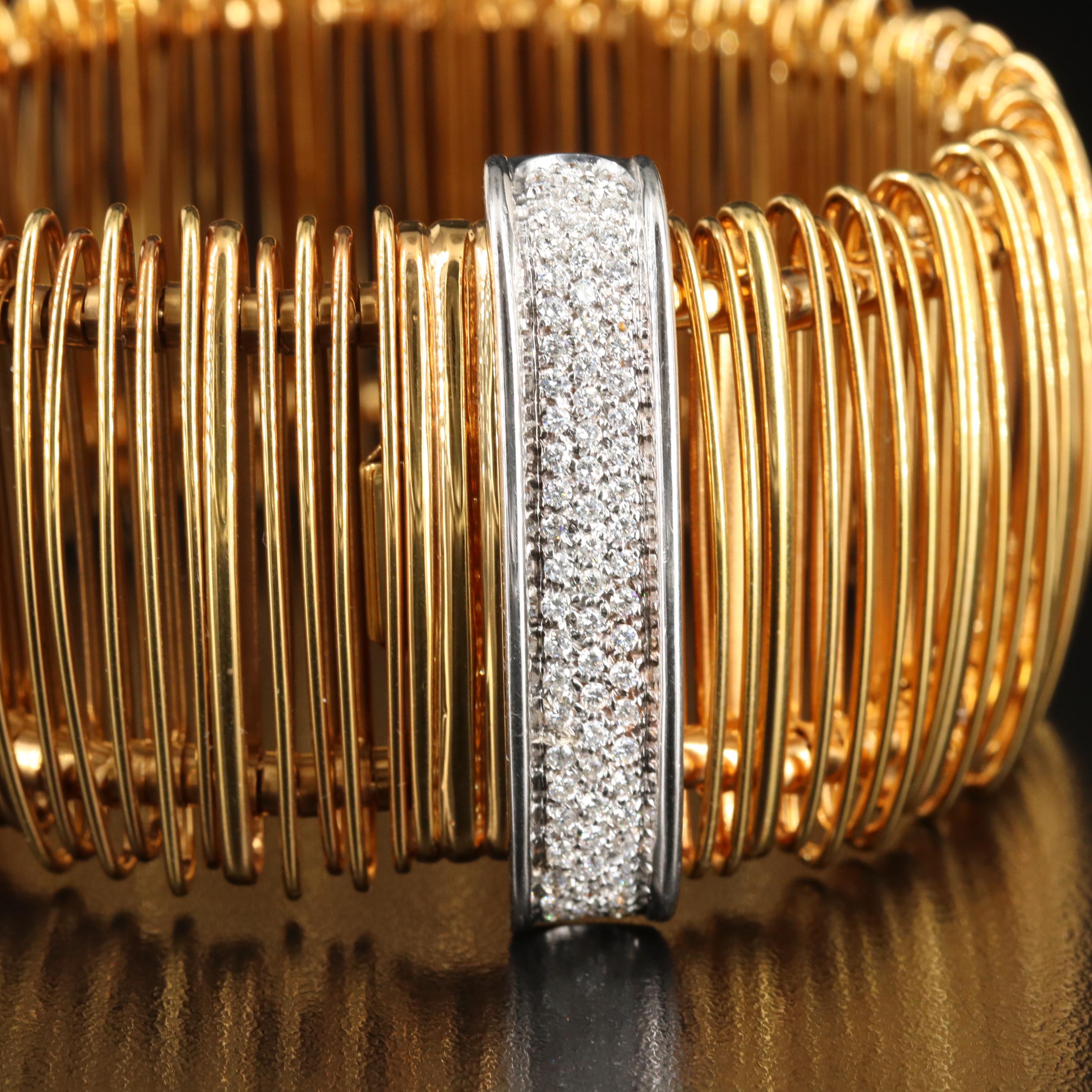 Orlando Orlandini 18K 0.82 CTW Pavé Diamond Wide Bracelet
