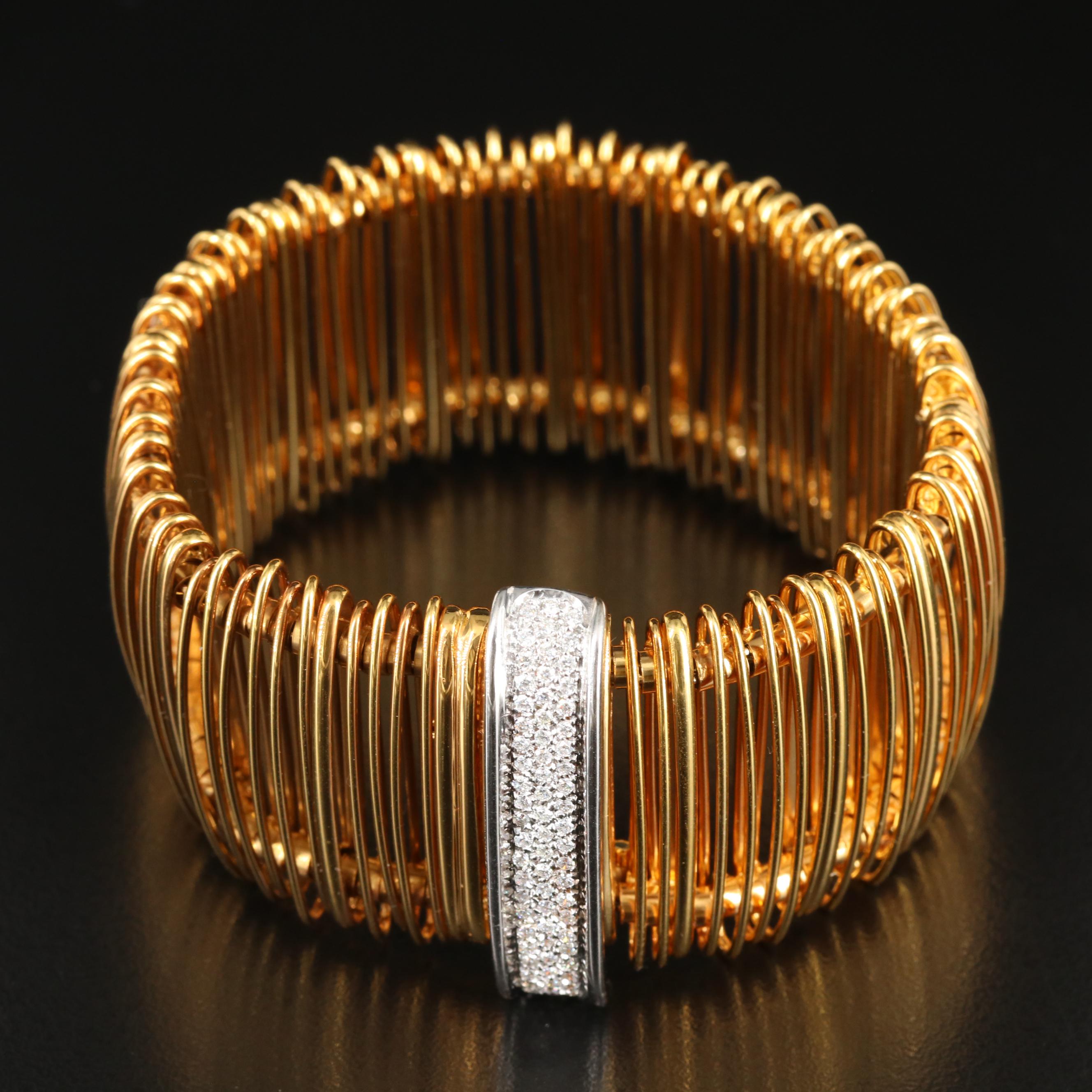 Orlando Orlandini 18K 0.82 CTW Pavé Diamond Wide Bracelet