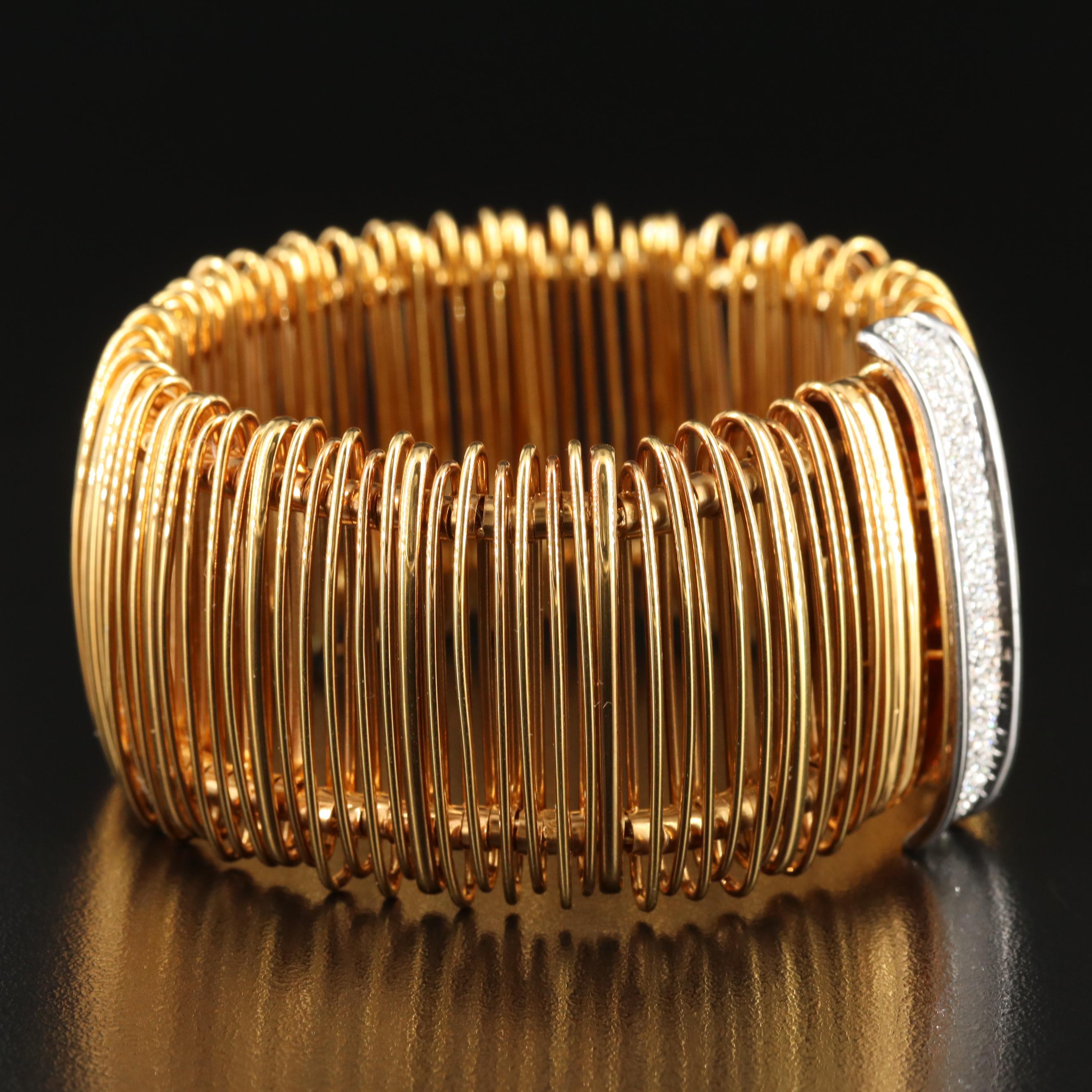 Orlando Orlandini 18K 0.82 CTW Pavé Diamond Wide Bracelet