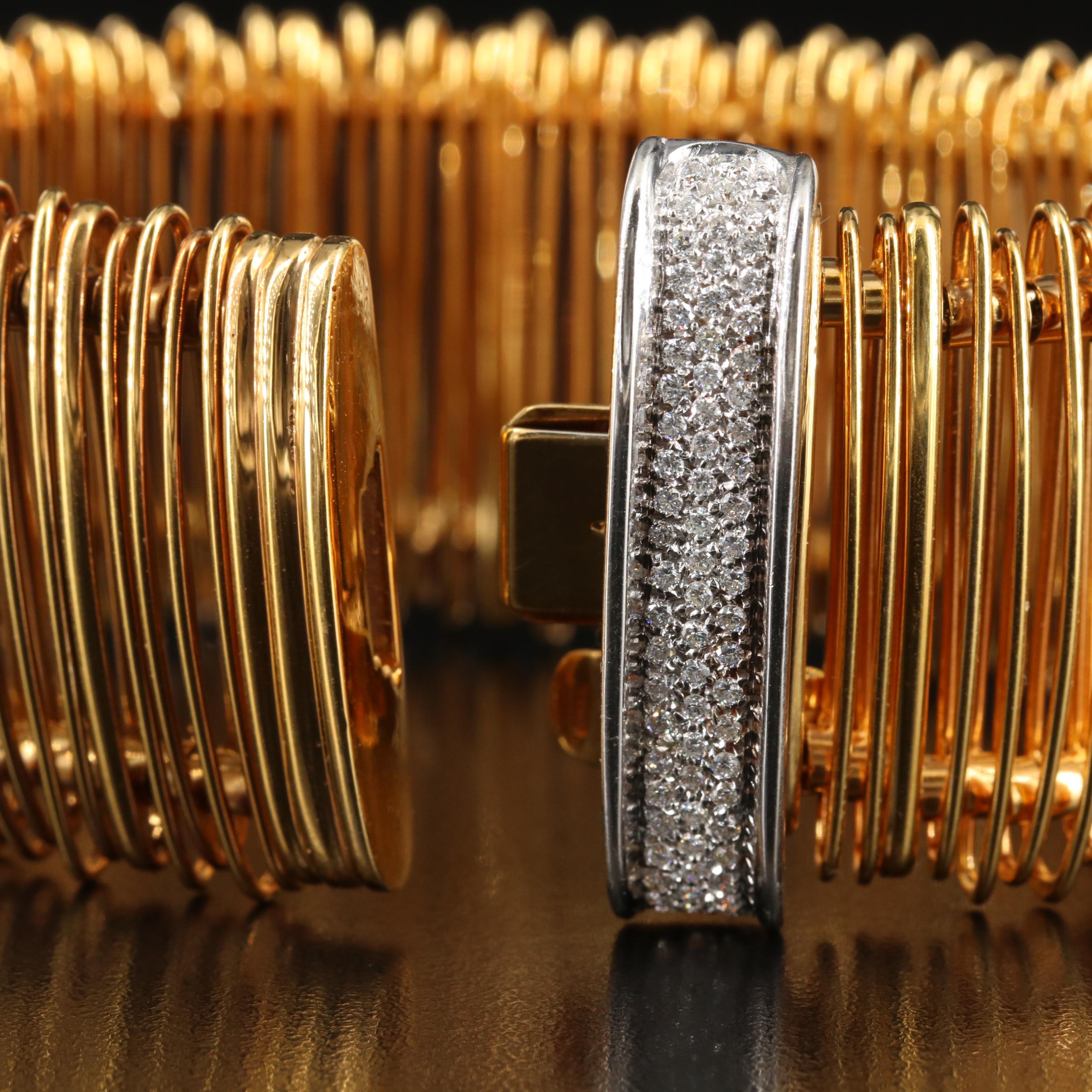 Orlando Orlandini 18K 0.82 CTW Pavé Diamond Wide Bracelet