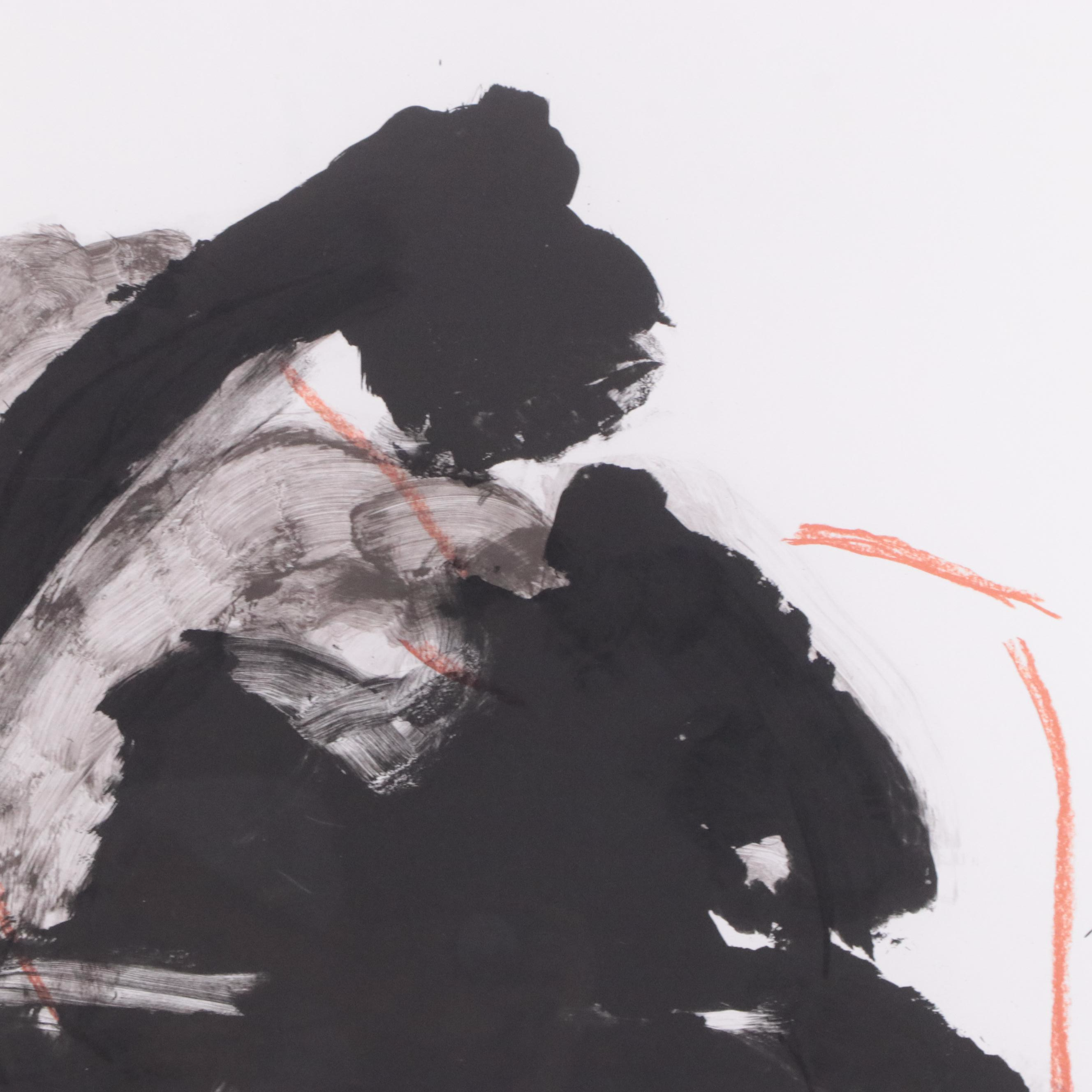 Robert Motherwell Abstract Expressionist Lithograph "Calligraphy I," 1989