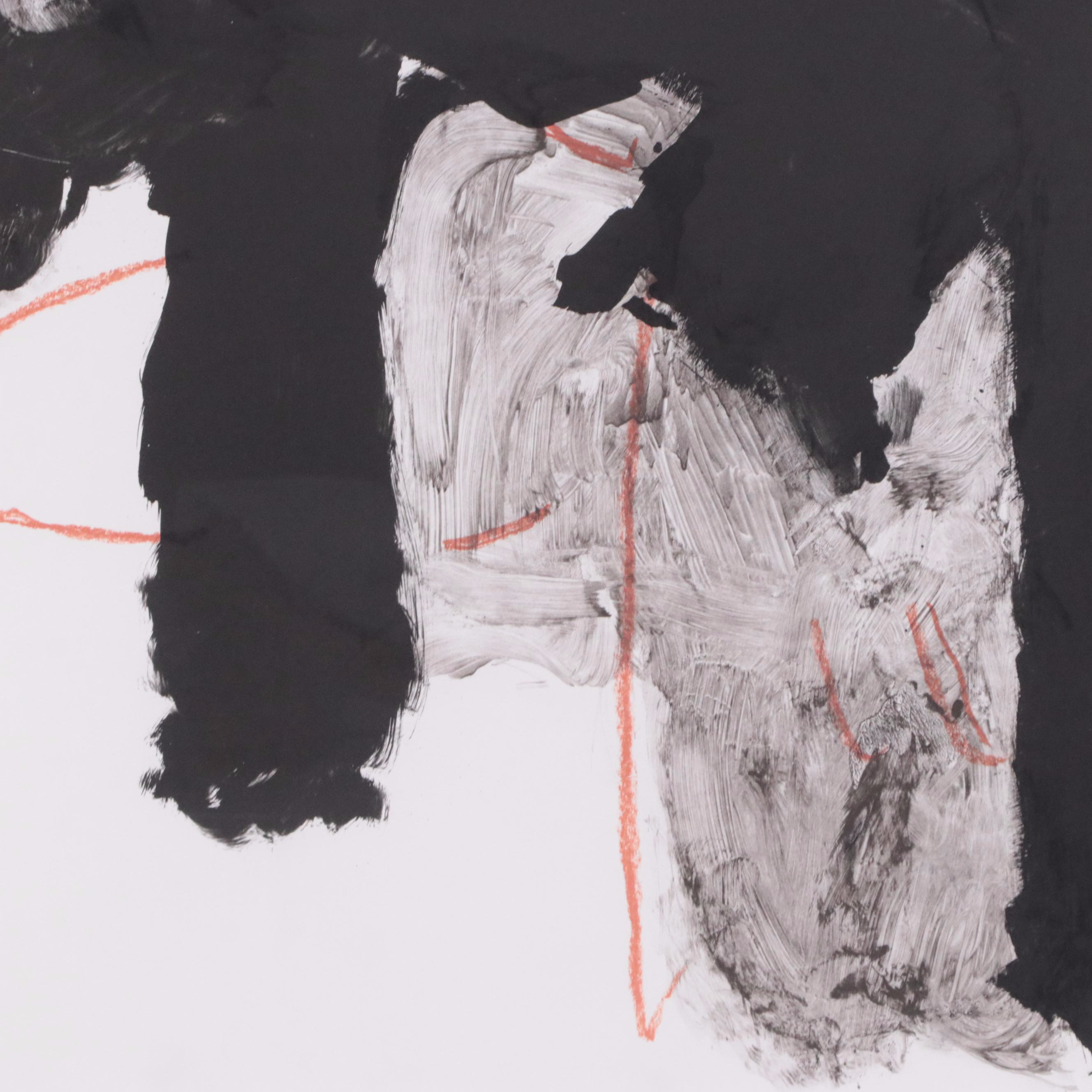 Robert Motherwell Abstract Expressionist Lithograph "Calligraphy I," 1989