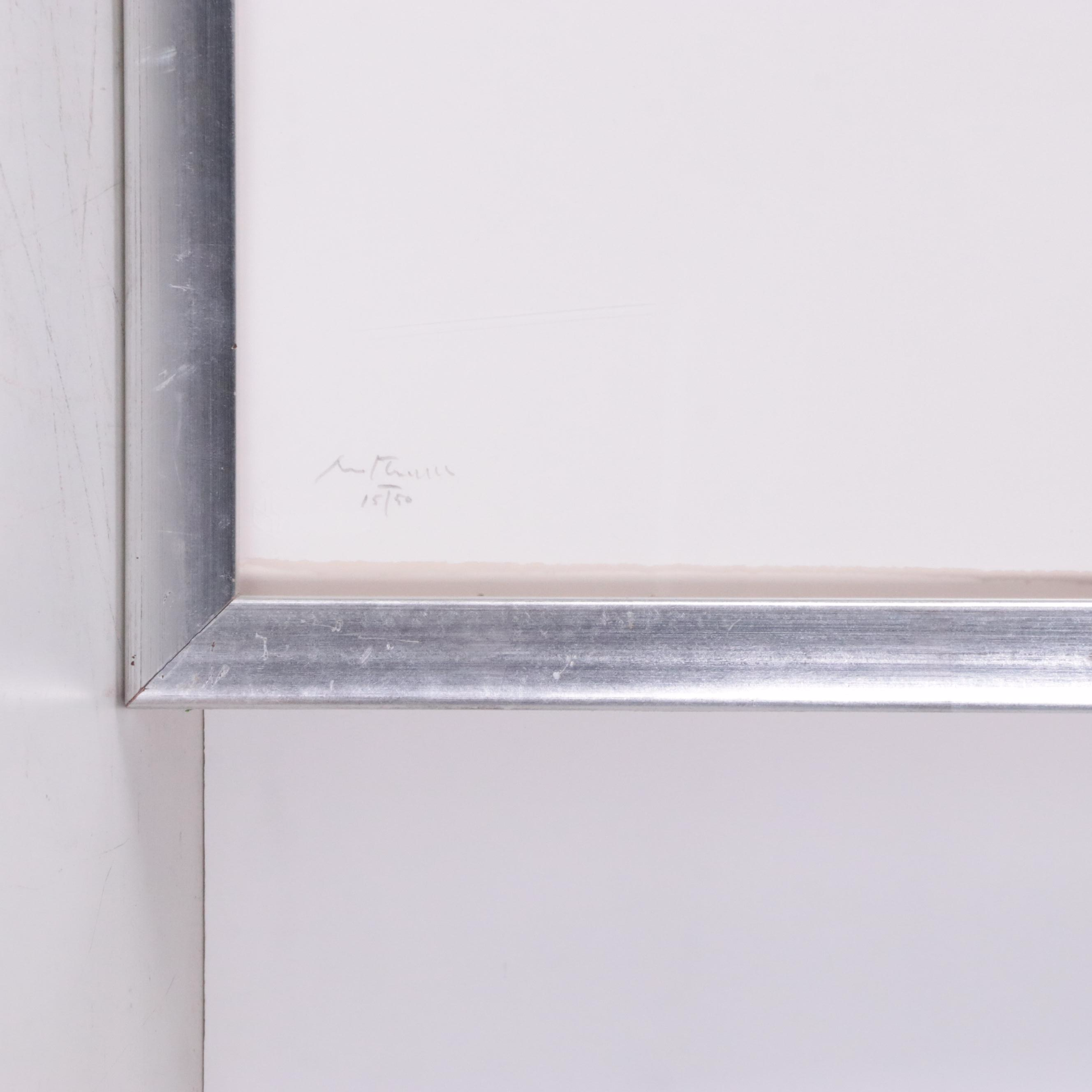 Robert Motherwell Abstract Expressionist Lithograph "Calligraphy I," 1989