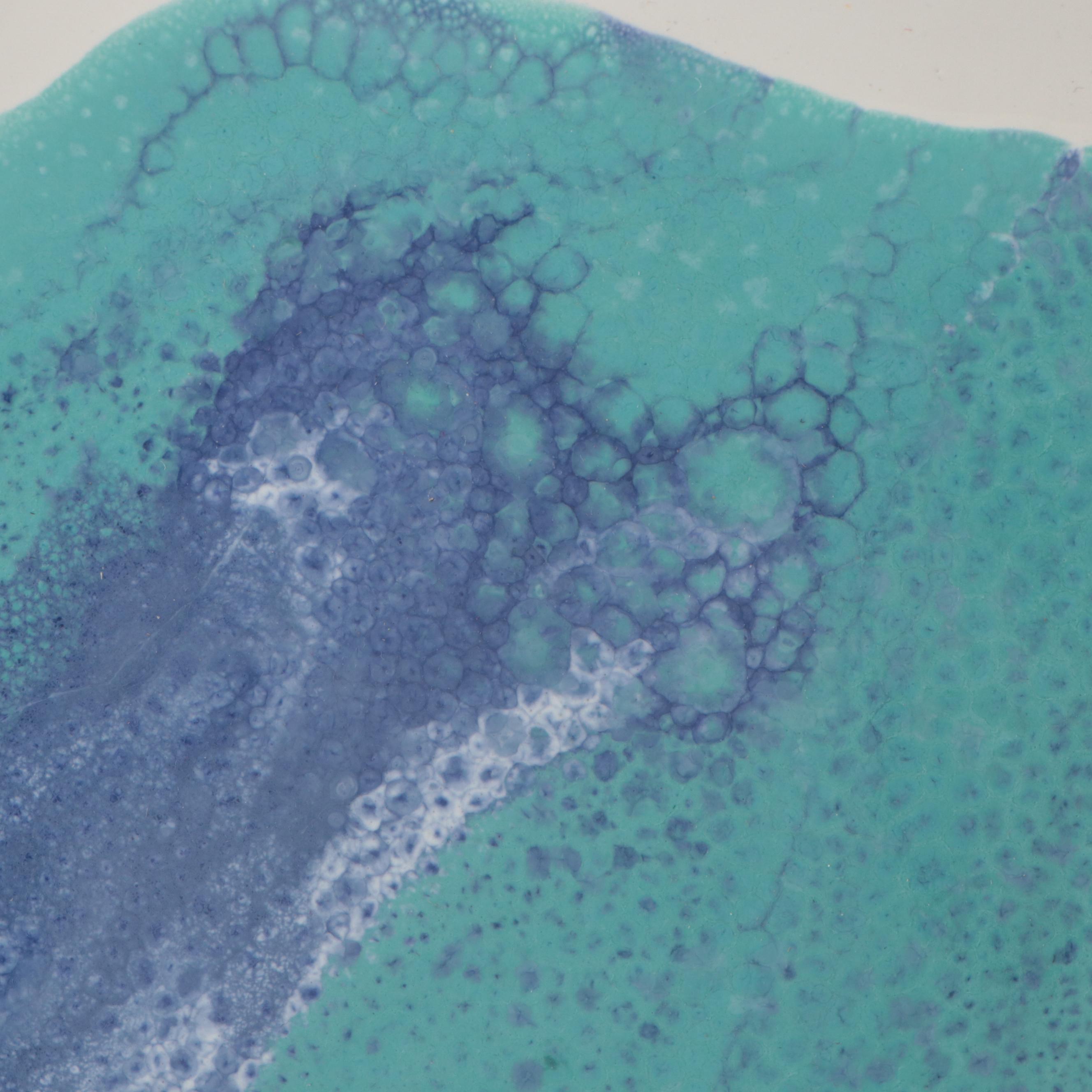 Gump's Artisan Pottery Bowl with Acrylic Stand