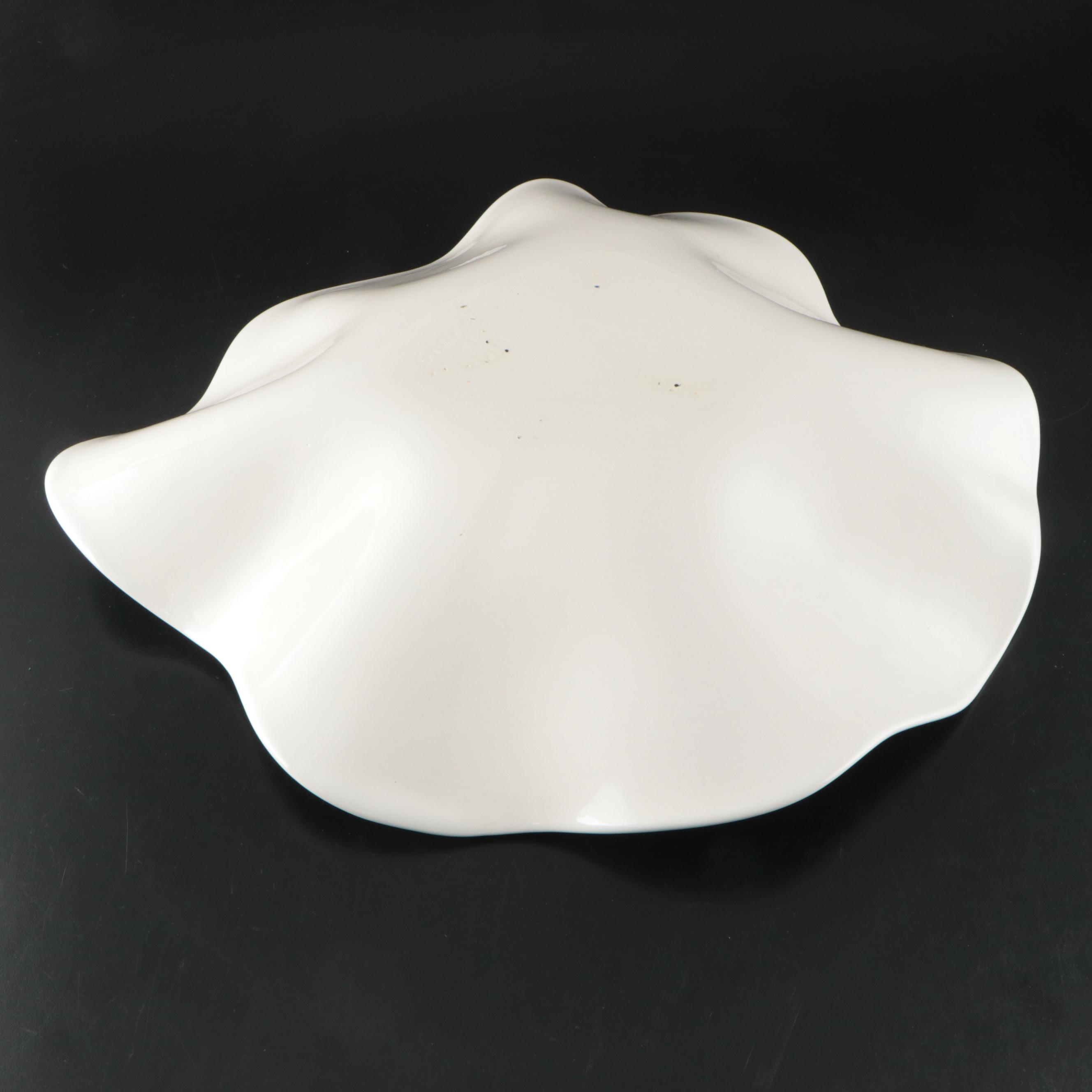 Gump's Artisan Pottery Bowl with Acrylic Stand