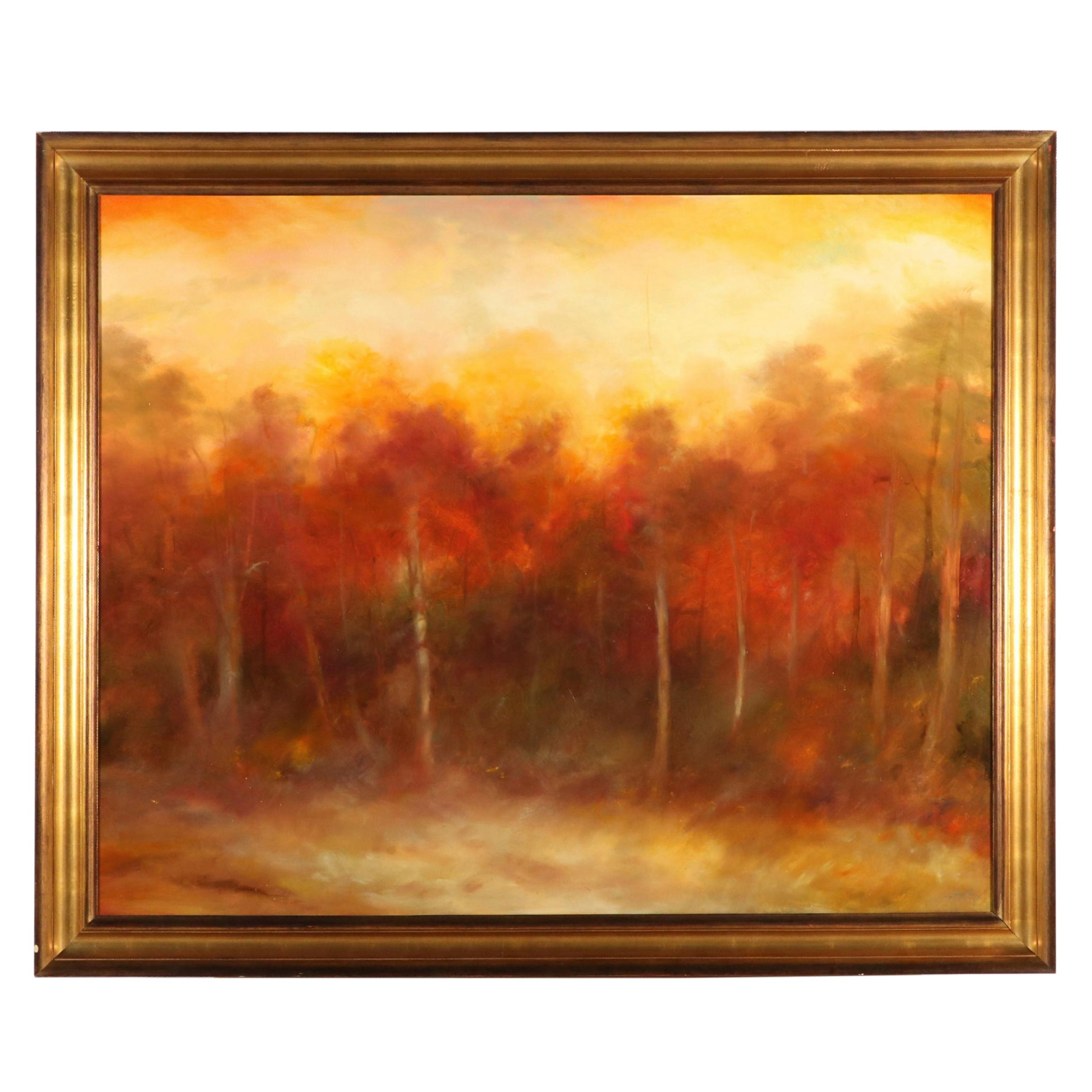 Autumn Landscape Large-Scale Oil Painting