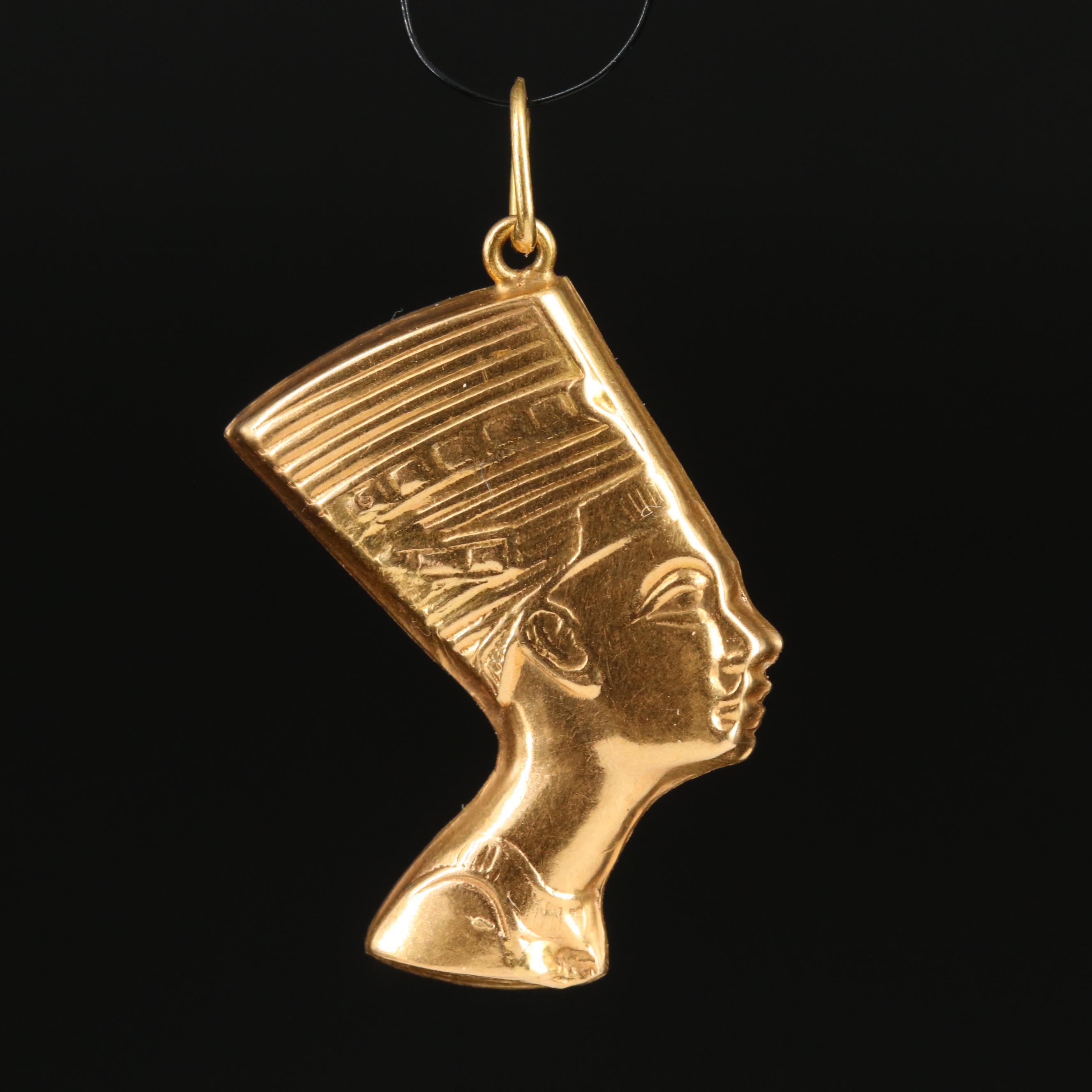 18K Nefertiti Pendant