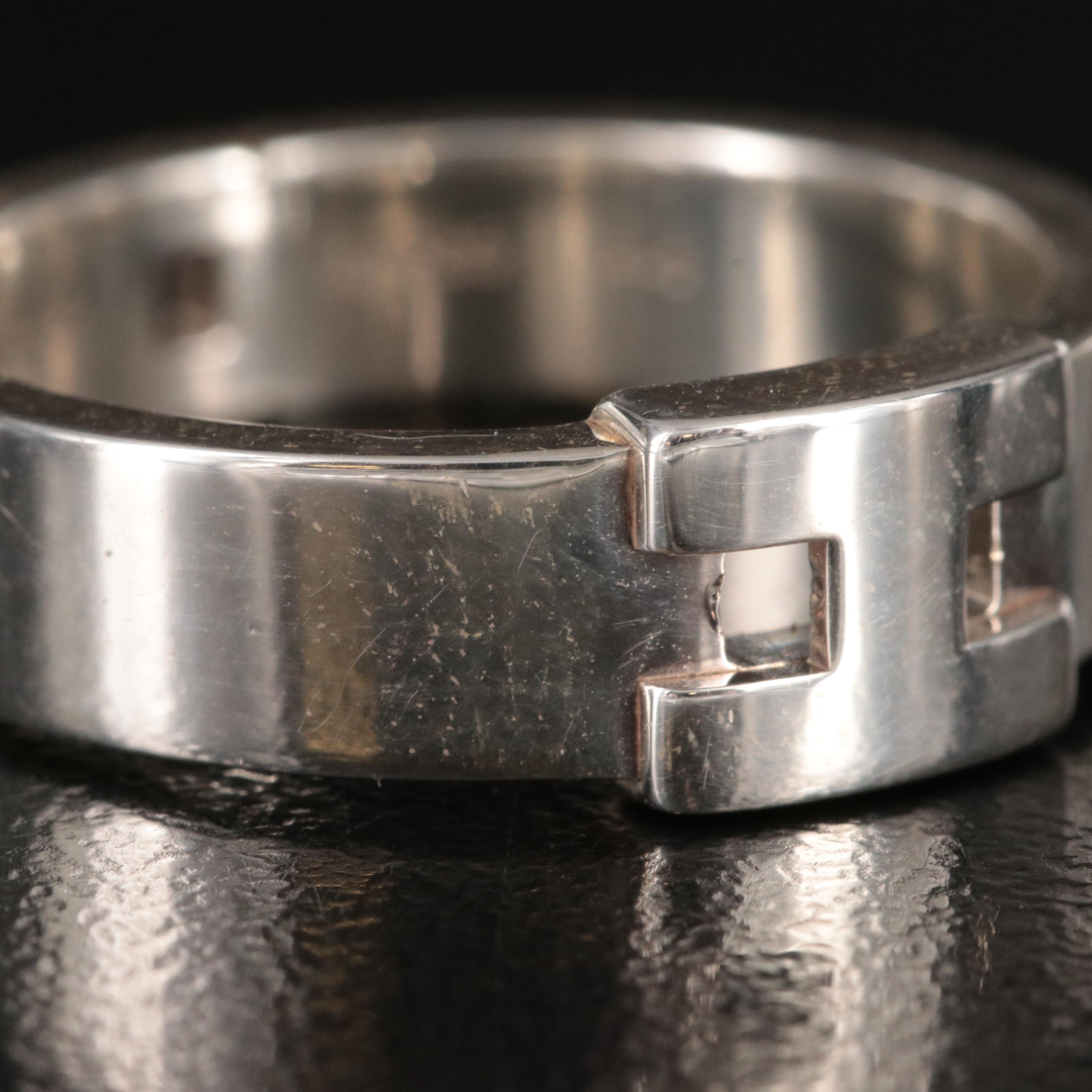 Hermès H Logo Hercules Sterling Ring