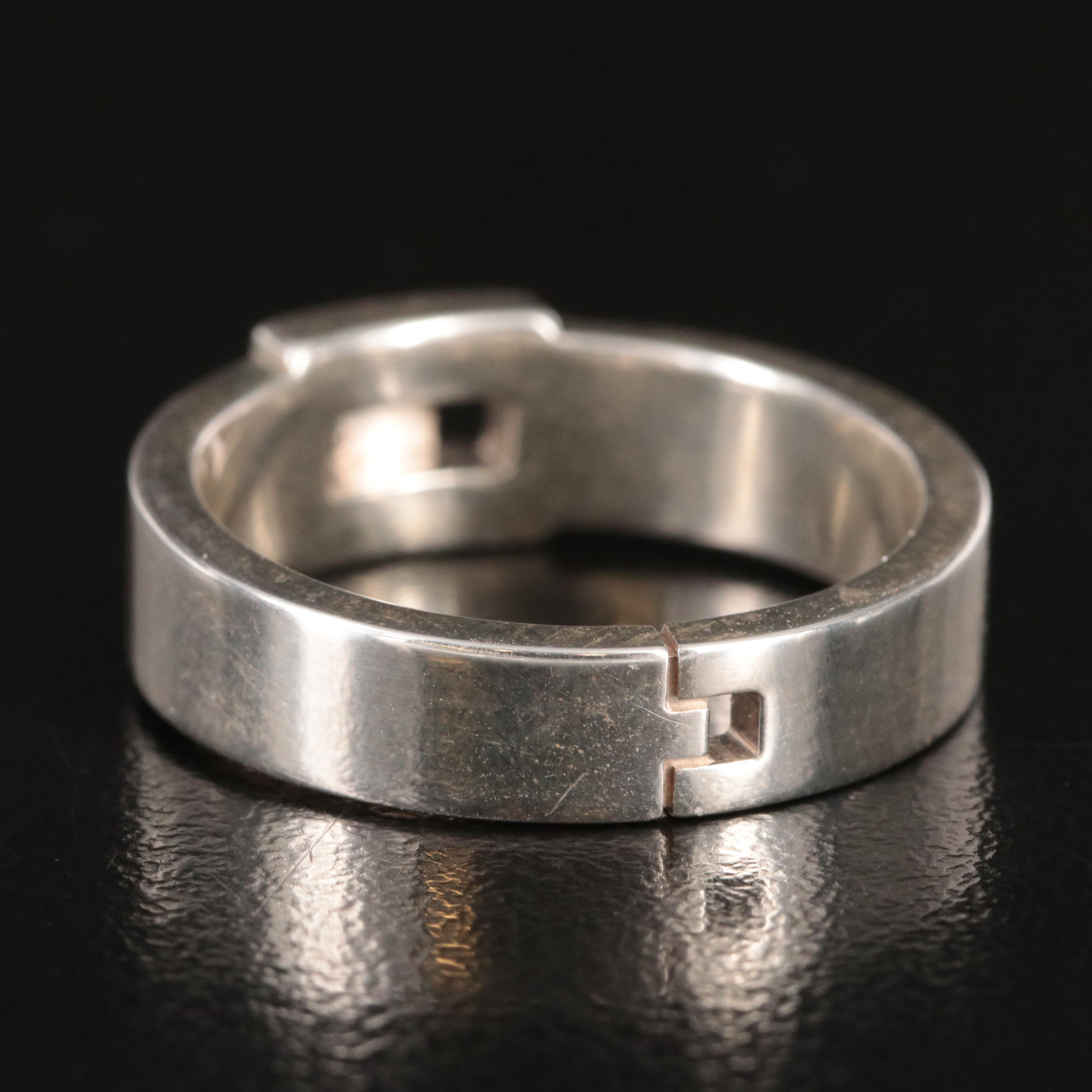 Hermès H Logo Hercules Sterling Ring