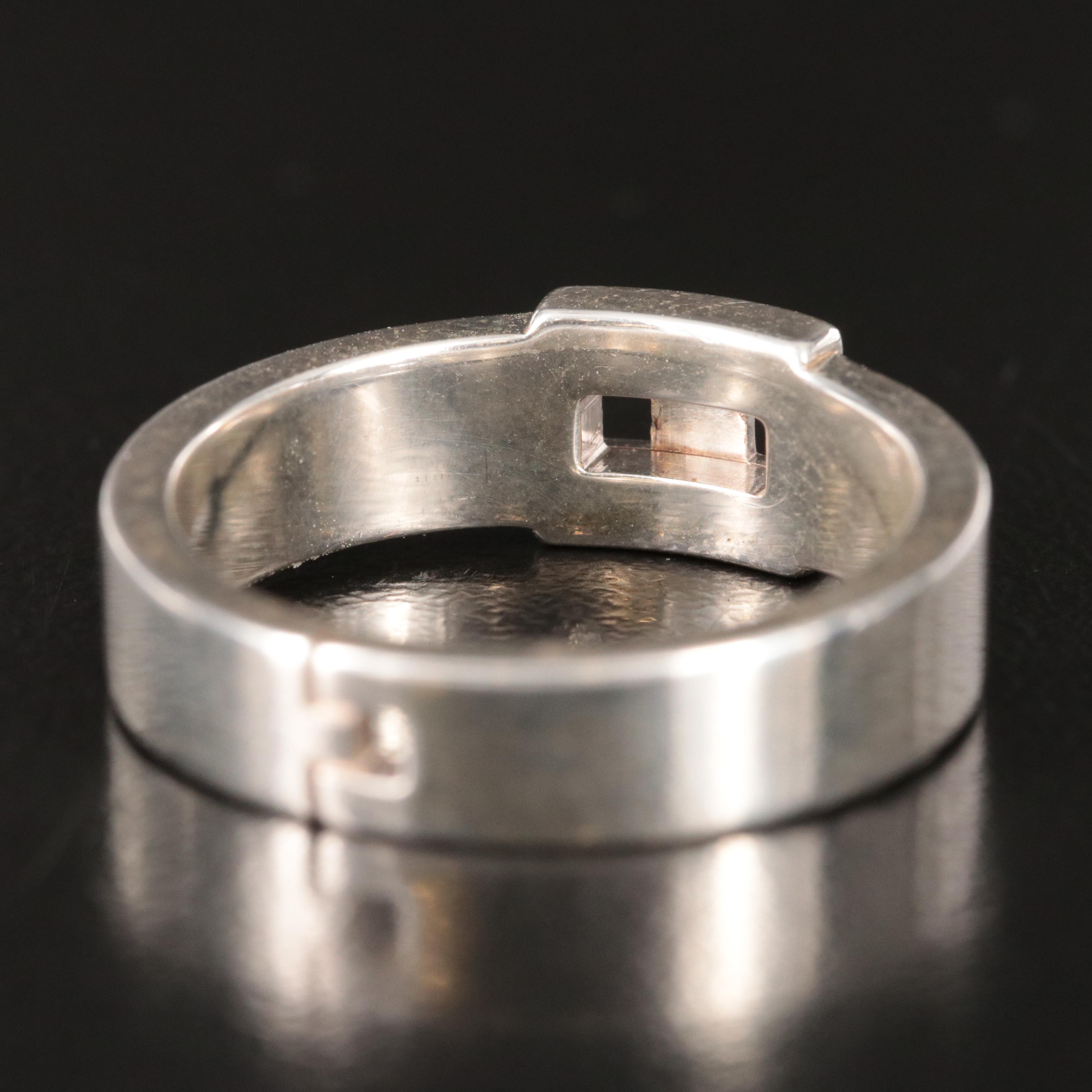 Hermès H Logo Hercules Sterling Ring