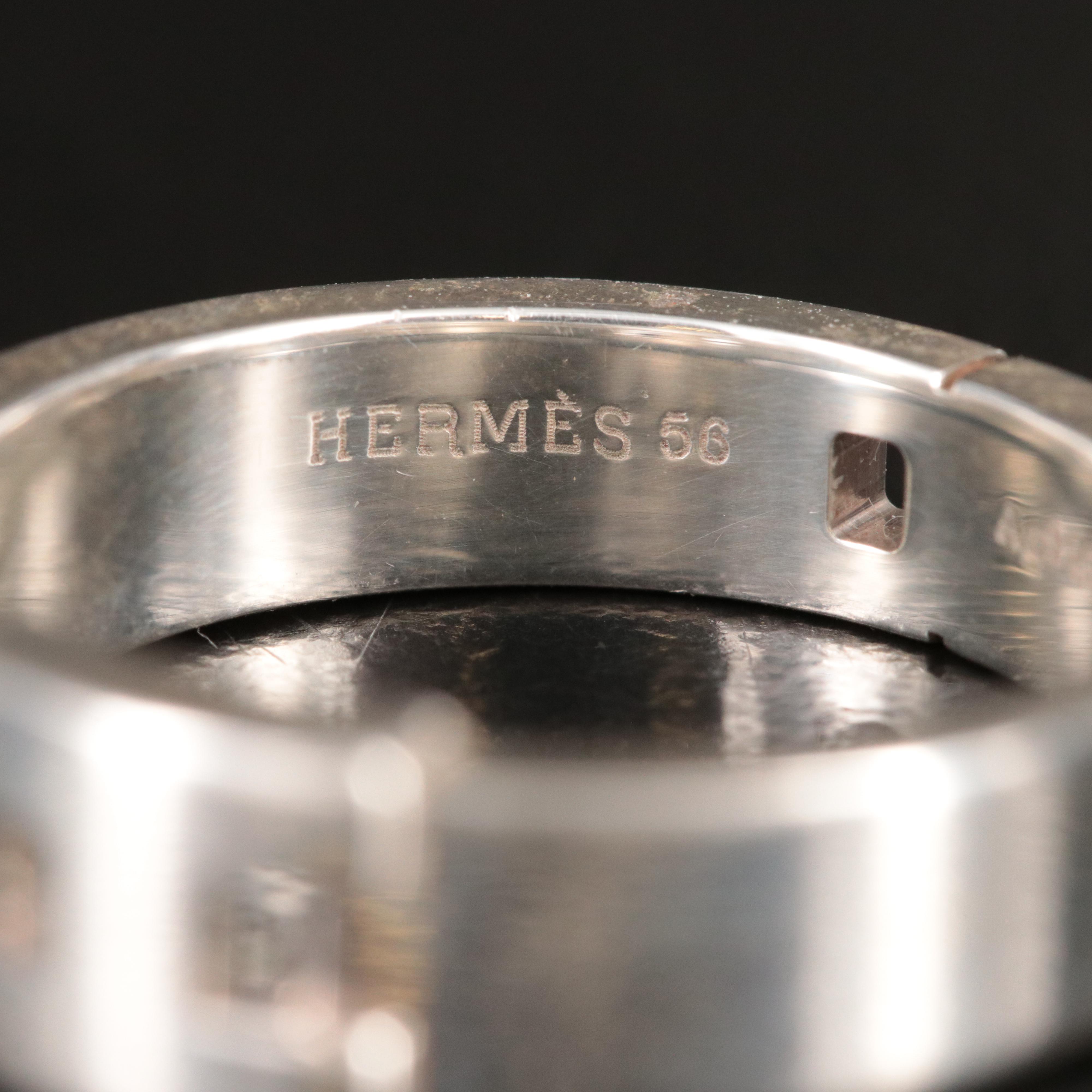 Hermès H Logo Hercules Sterling Ring
