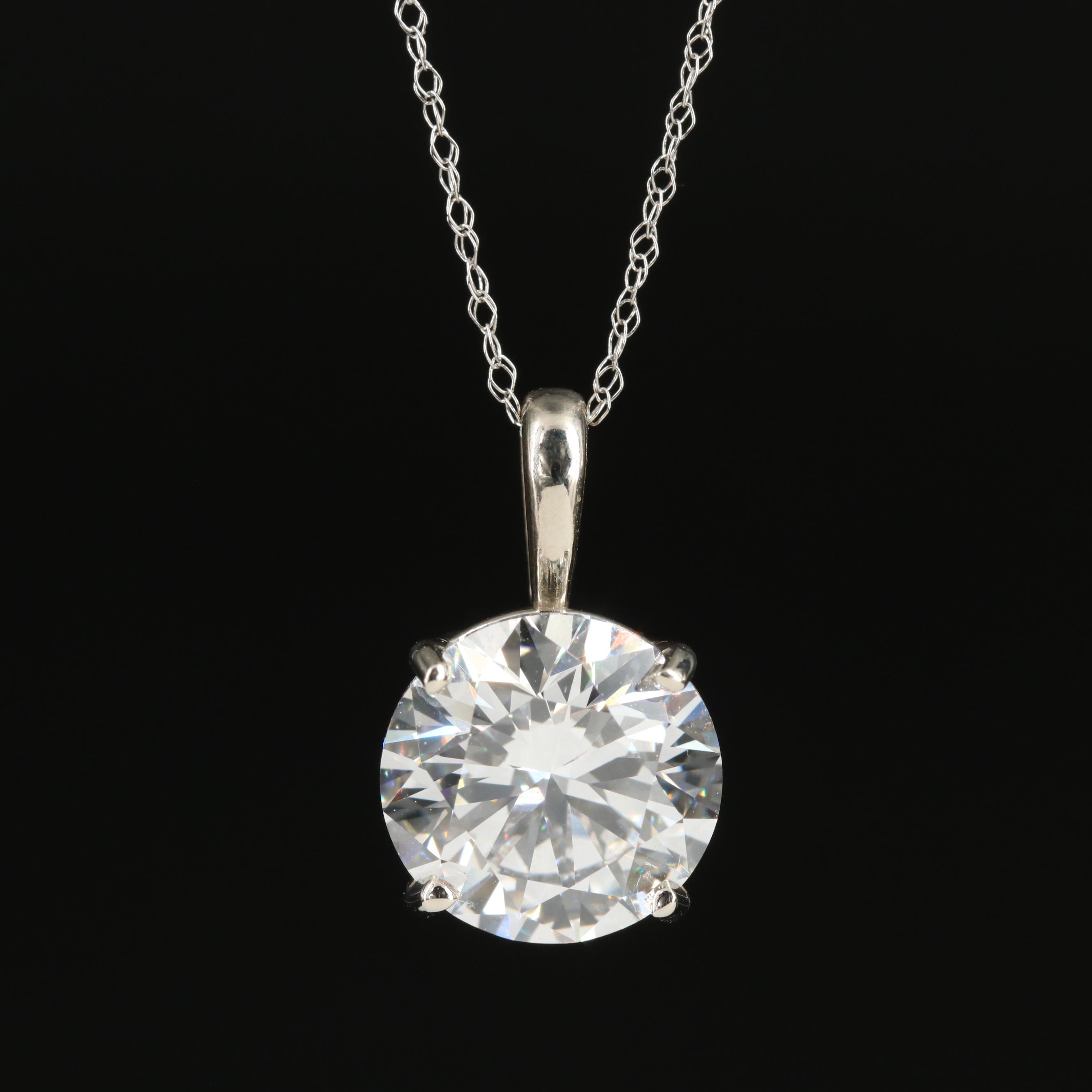 Loose 3.25 CT Lab Grown Diamond Solitaire Pendant Necklace with IGI Report