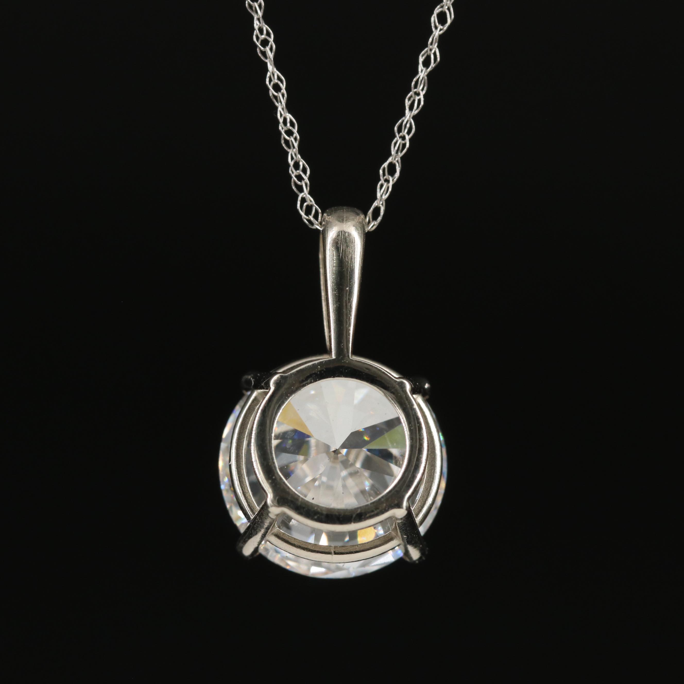 Loose 3.25 CT Lab Grown Diamond Solitaire Pendant Necklace with IGI Report