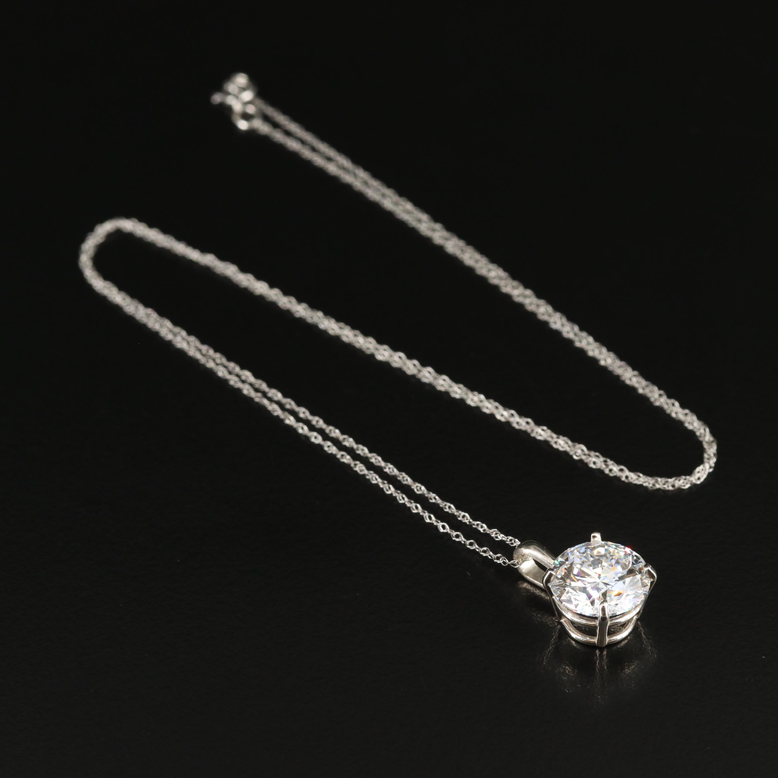 Loose 3.25 CT Lab Grown Diamond Solitaire Pendant Necklace with IGI Report