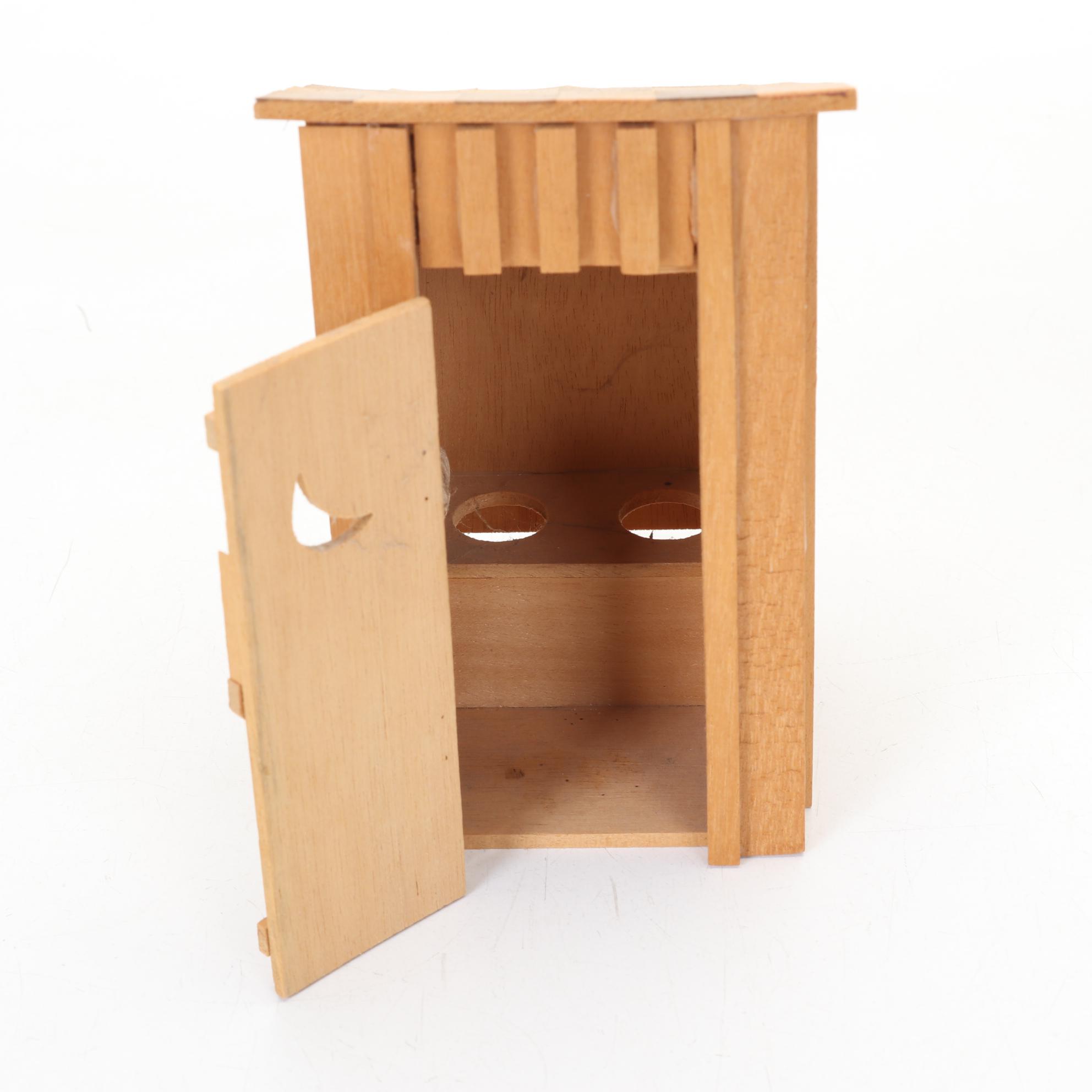 Miniature Greenhouse Scene Shadow Box with Other Dollhouse Furniture and Decor