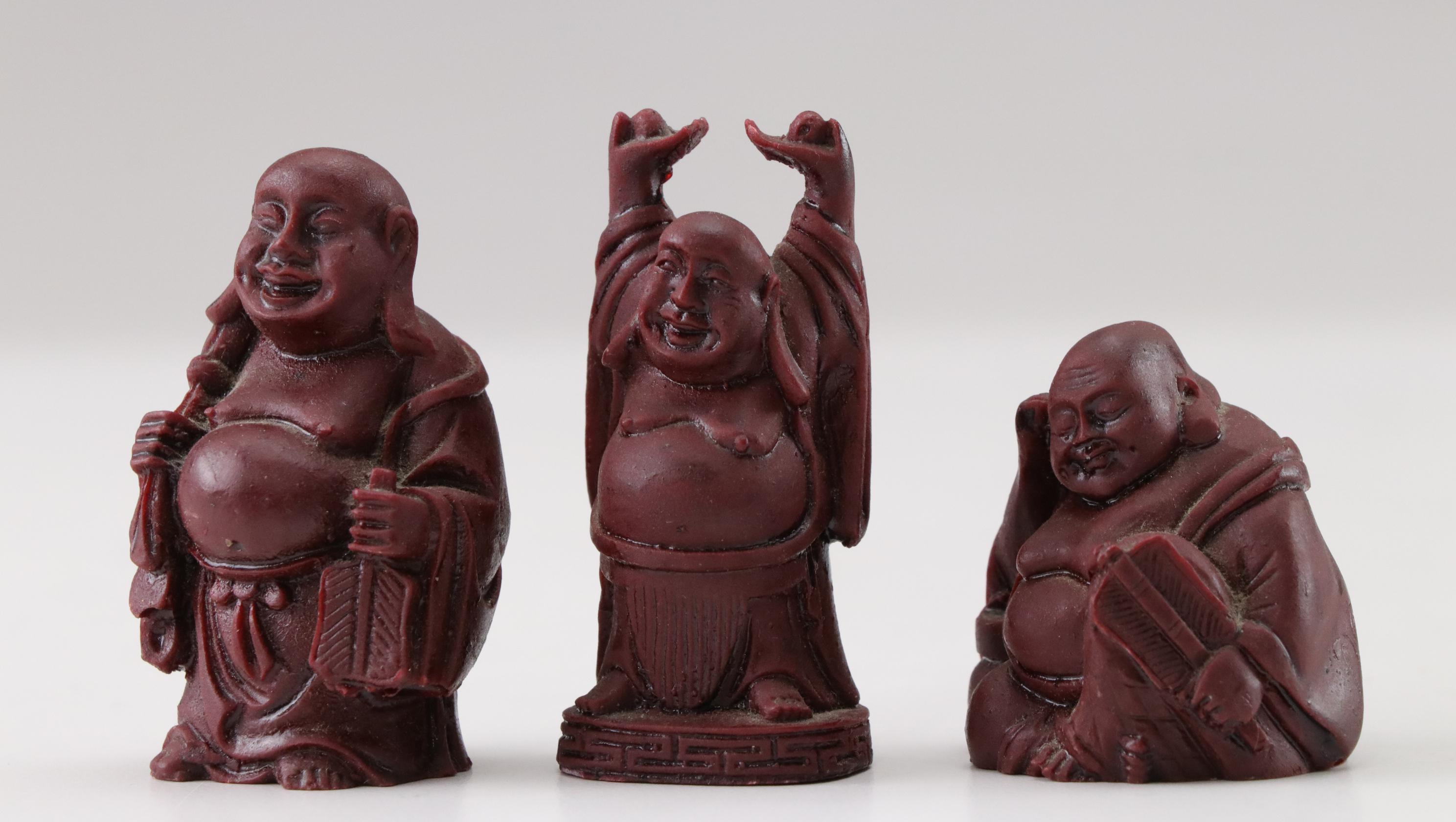 Thai Dancing Figurine with Globe, Brass Candlesticks and Buddhist Figures