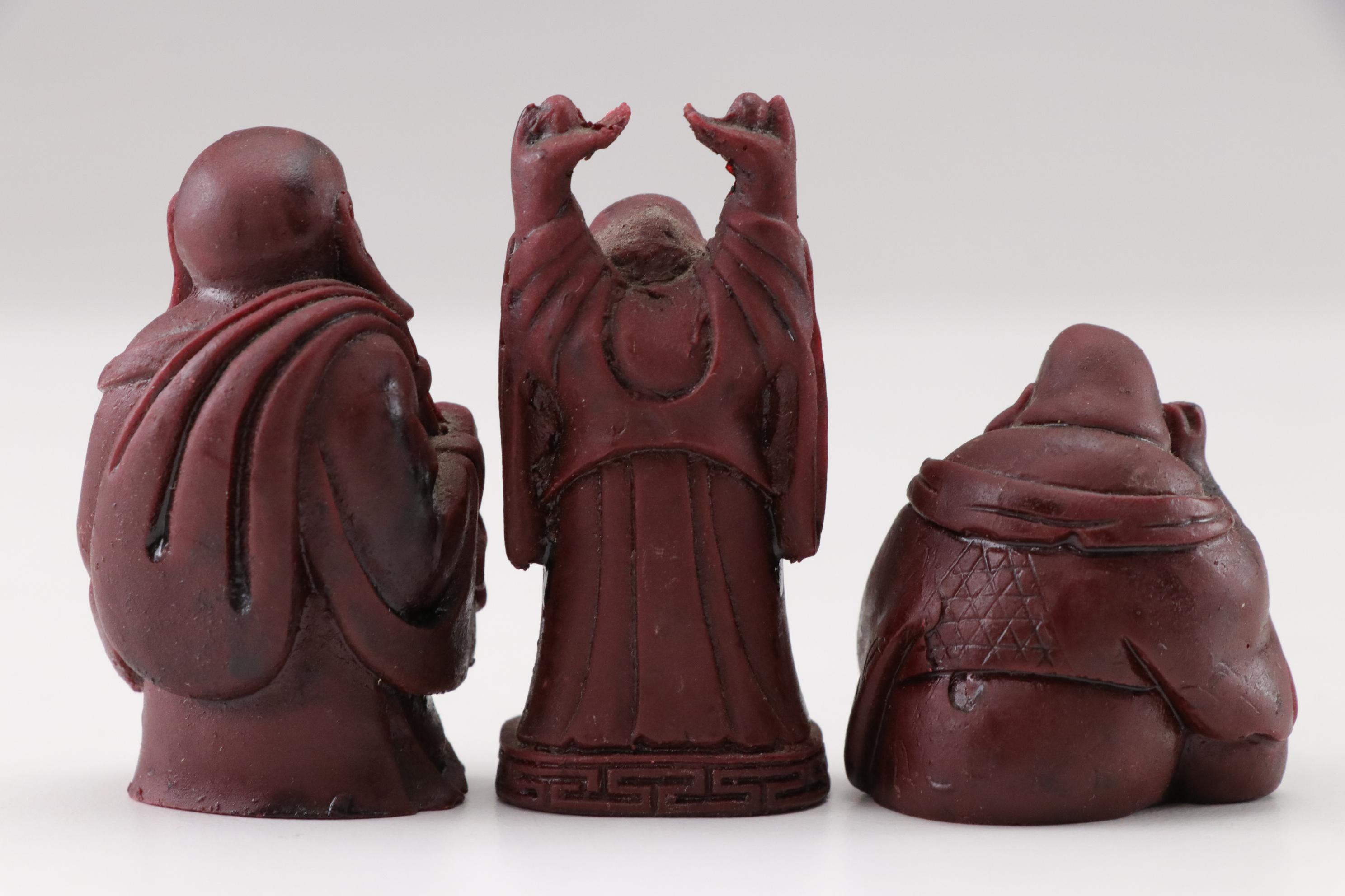 Thai Dancing Figurine with Globe, Brass Candlesticks and Buddhist Figures