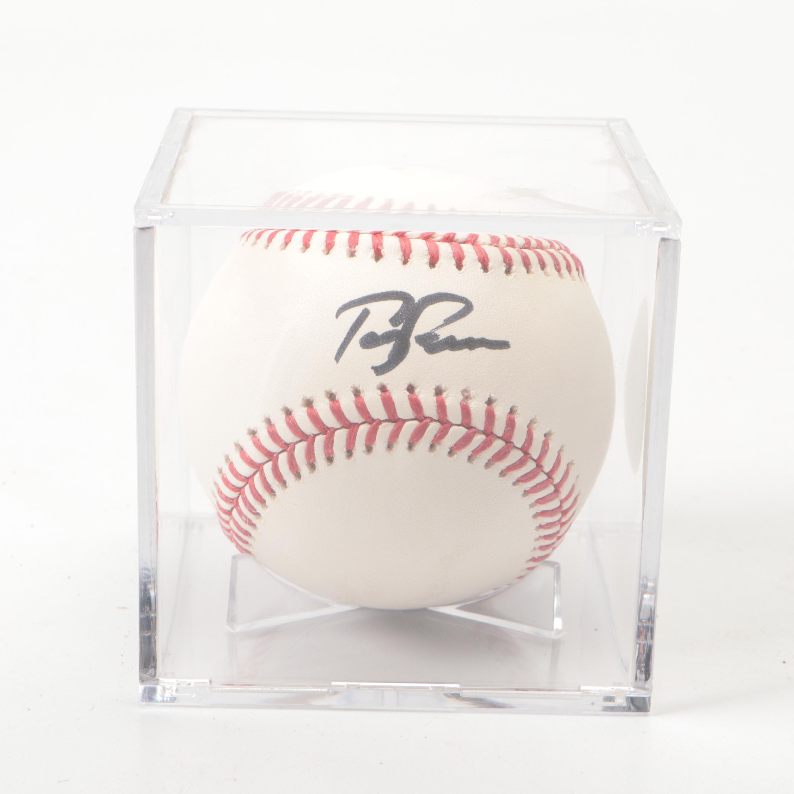 Terry Francona Signed Rawlings Official Baseball with Framed Pennant and More