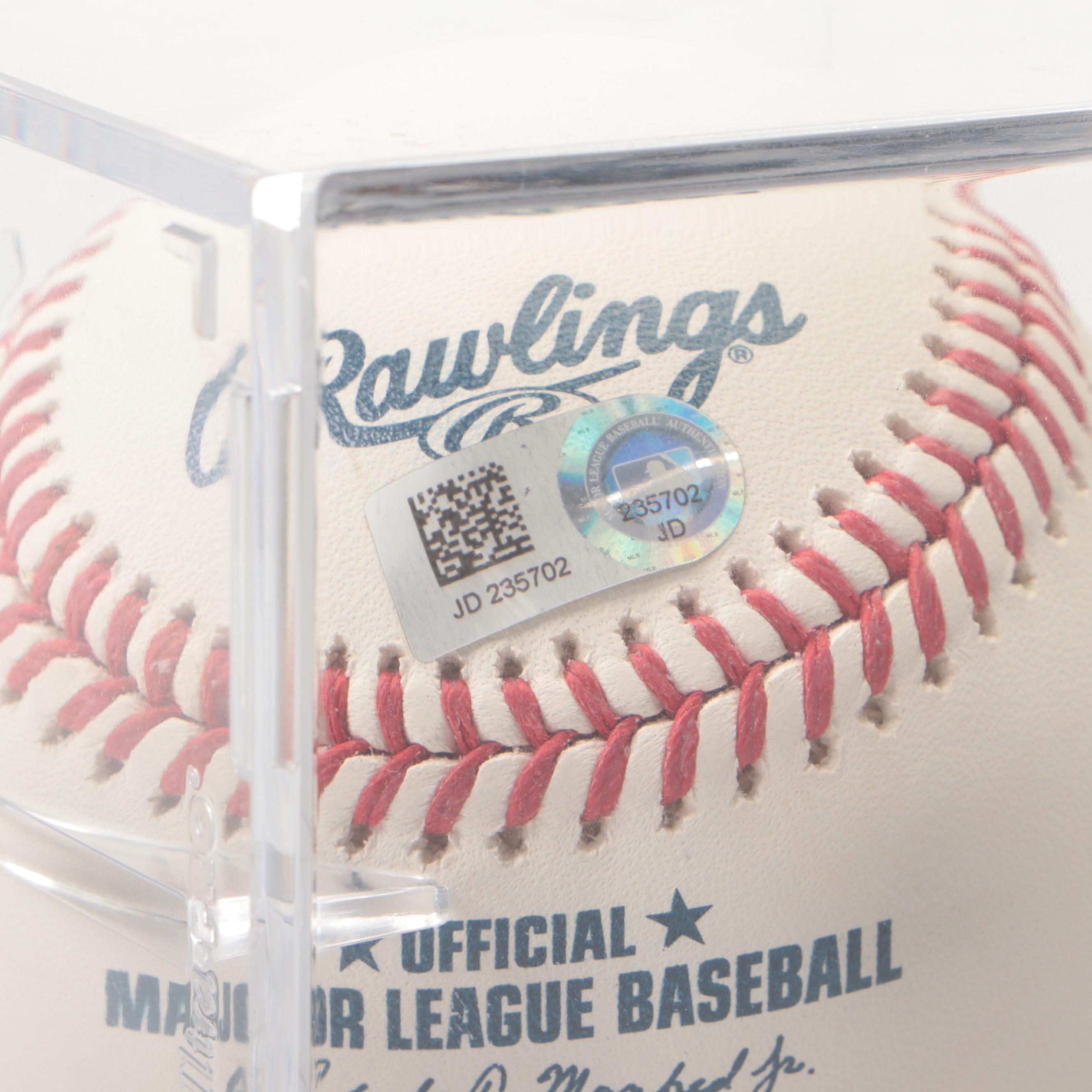 Terry Francona Signed Rawlings Official Baseball with Framed Pennant and More