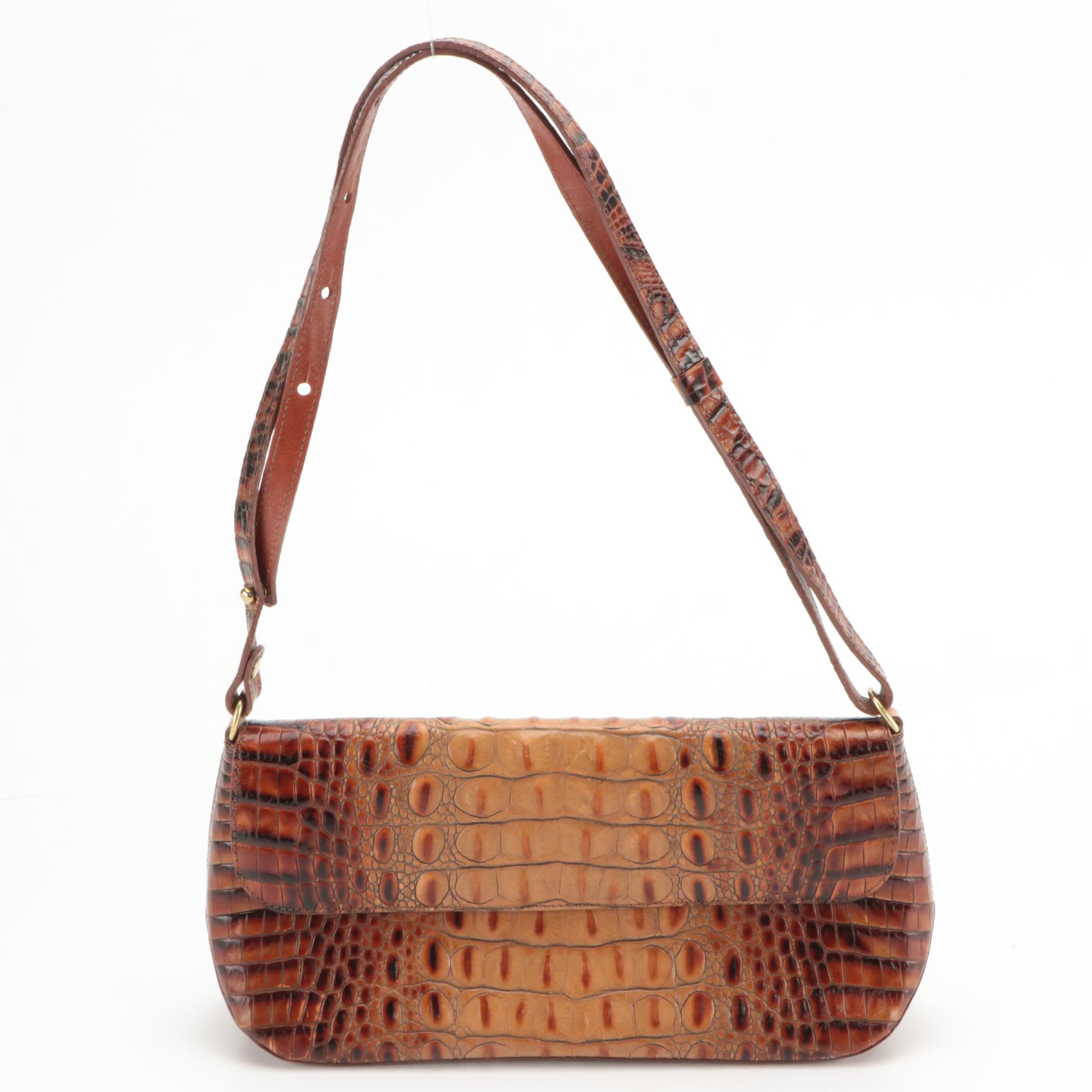 Brahmin Shoulder Bag in Embossed Leather & Ruth Saltz Red Leather Bag