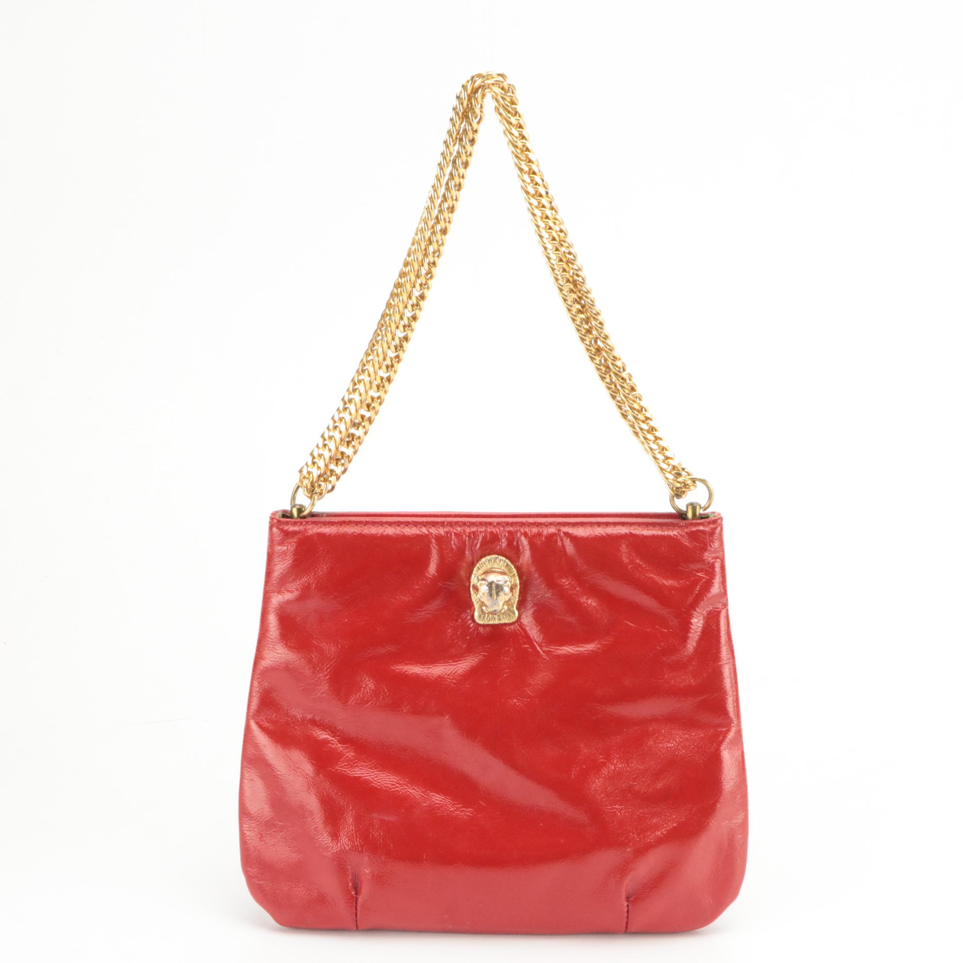 Brahmin Shoulder Bag in Embossed Leather & Ruth Saltz Red Leather Bag