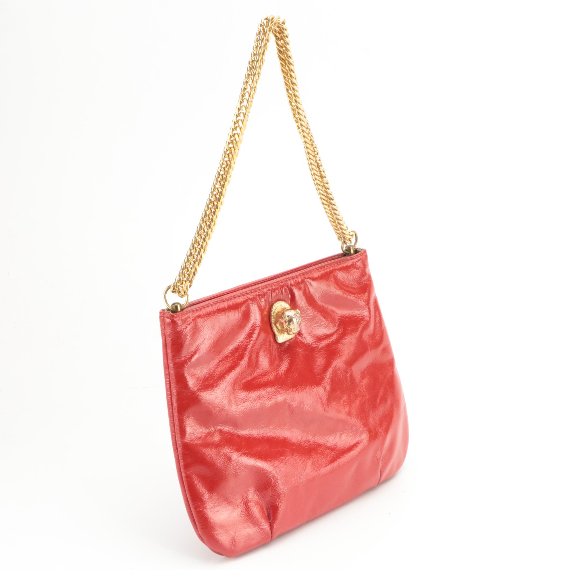 Brahmin Shoulder Bag in Embossed Leather & Ruth Saltz Red Leather Bag