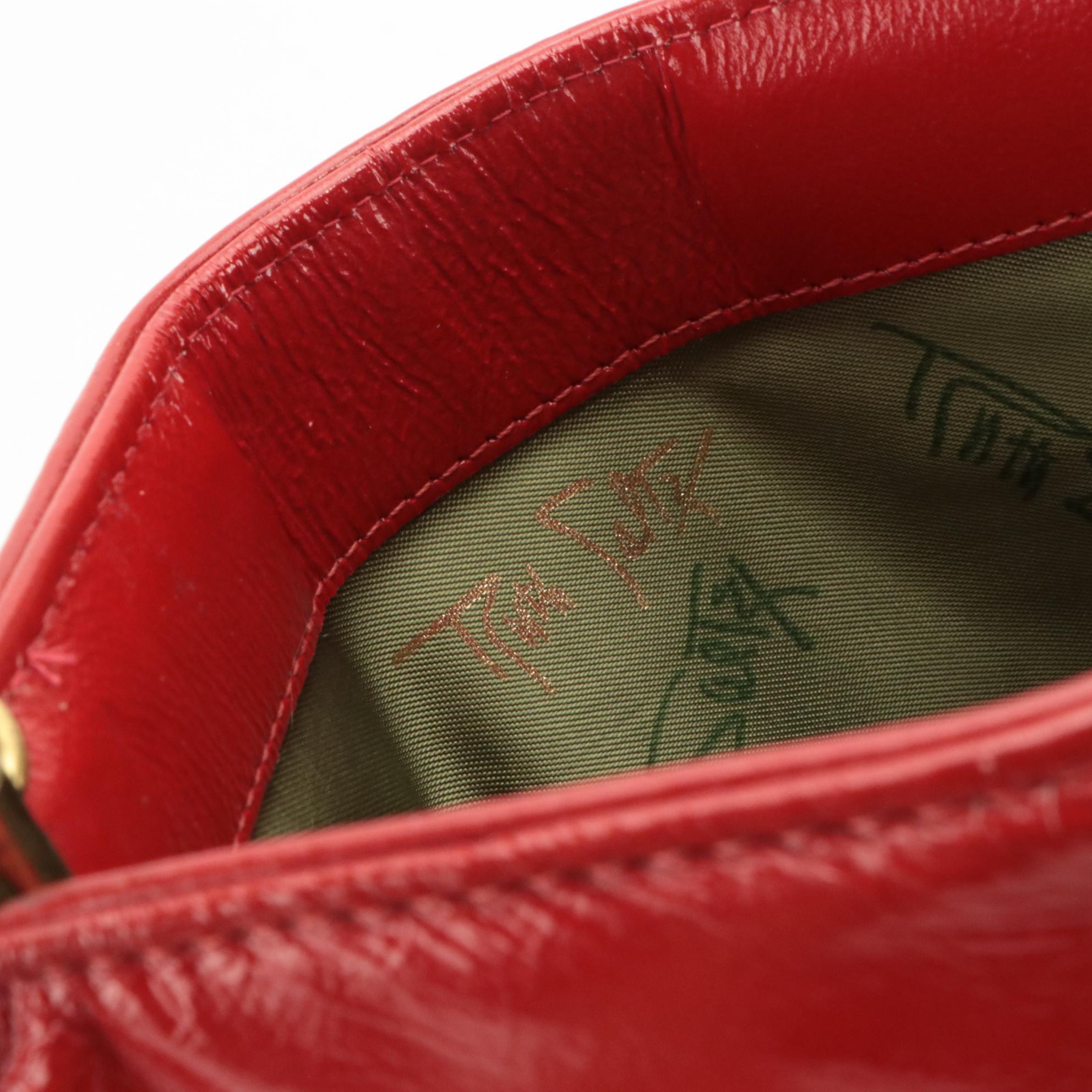 Brahmin Shoulder Bag in Embossed Leather & Ruth Saltz Red Leather Bag