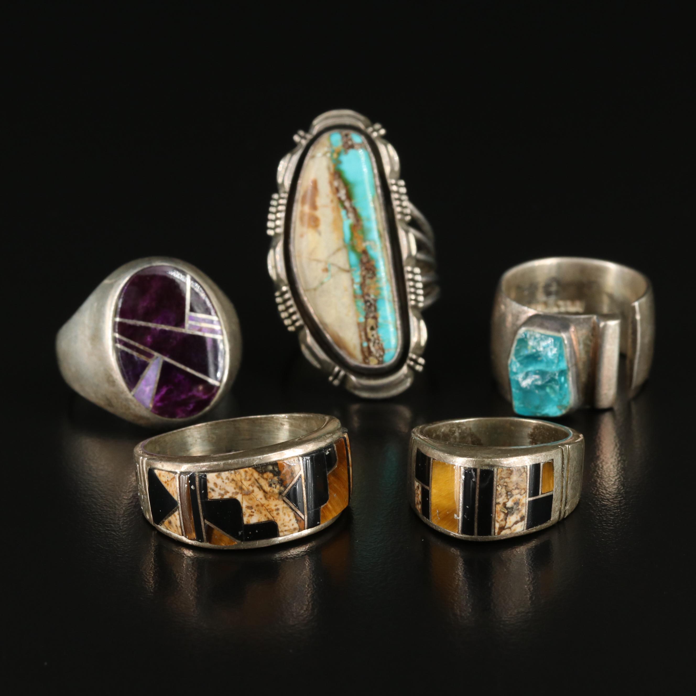 Leslie Yazzie Navajo Diné and Lilly Barrack Featured in Sterling Ring Collection