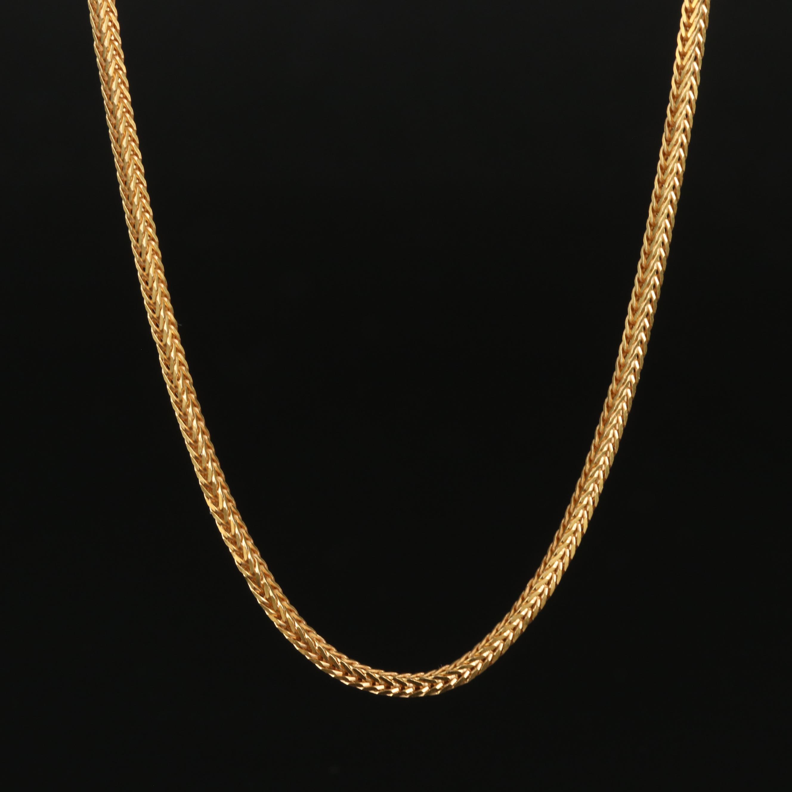 21K Foxtail Chain Necklace