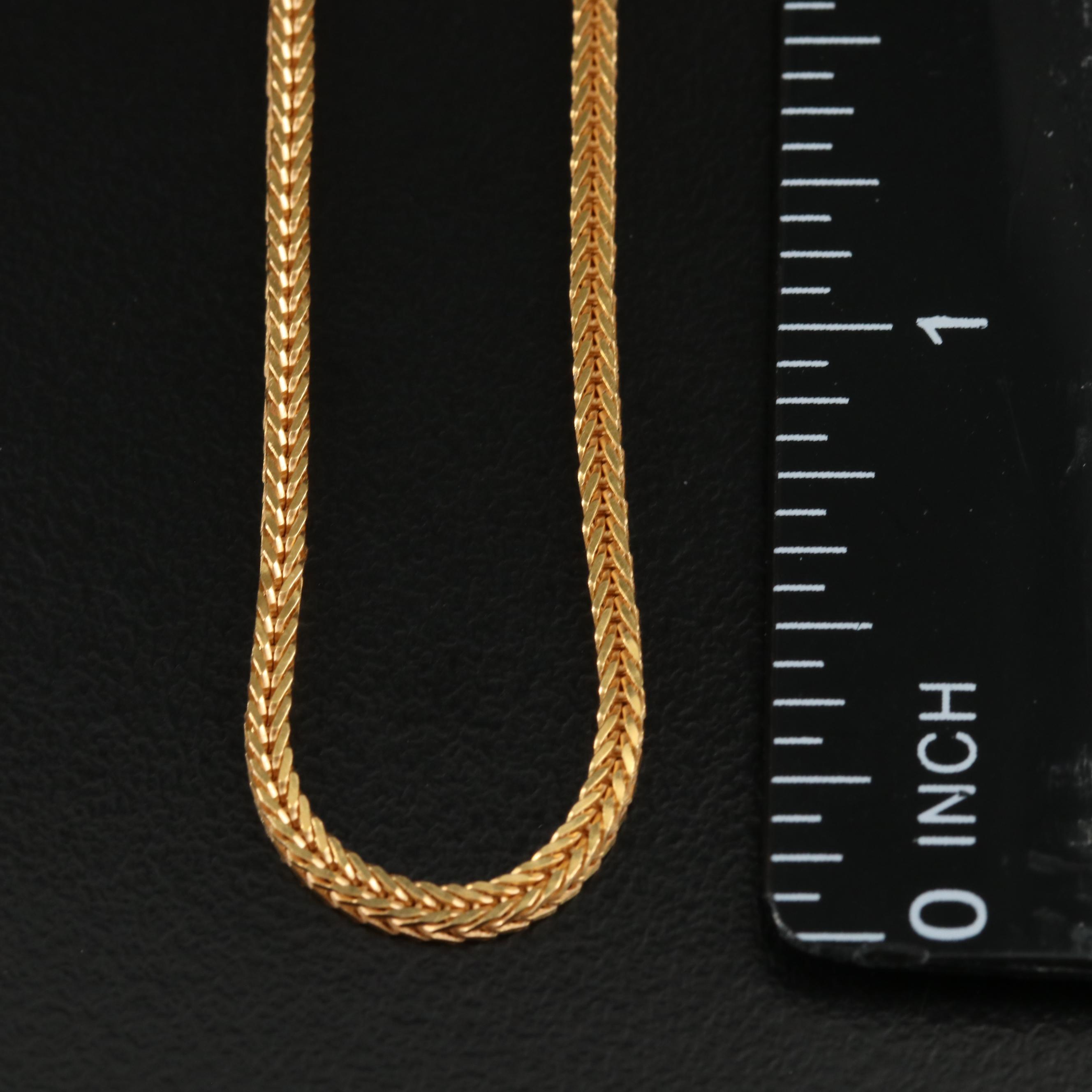 21K Foxtail Chain Necklace