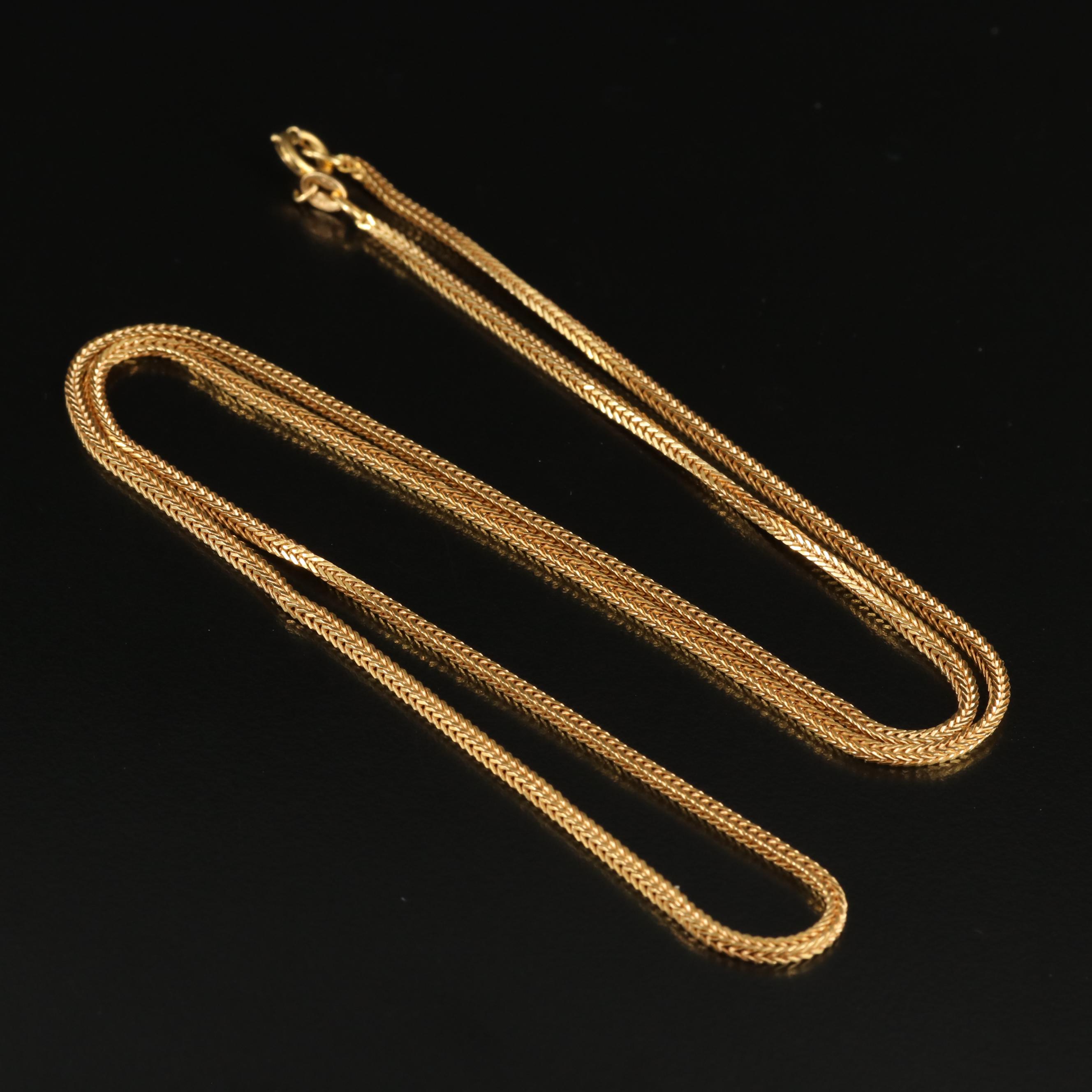 21K Foxtail Chain Necklace