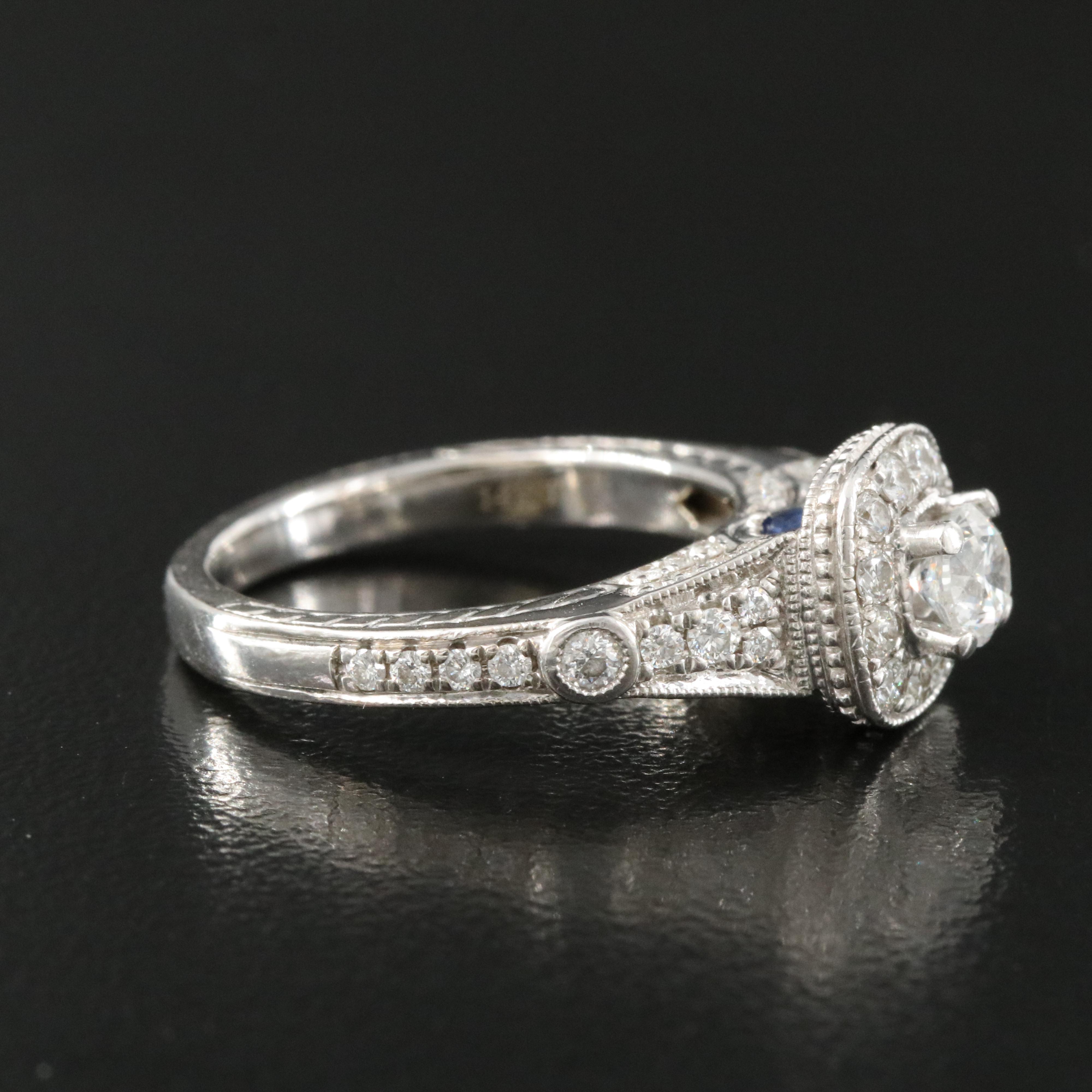 Vera Wang "Love" 14K 1.01 CTW Dimaond and Sapphire Ring