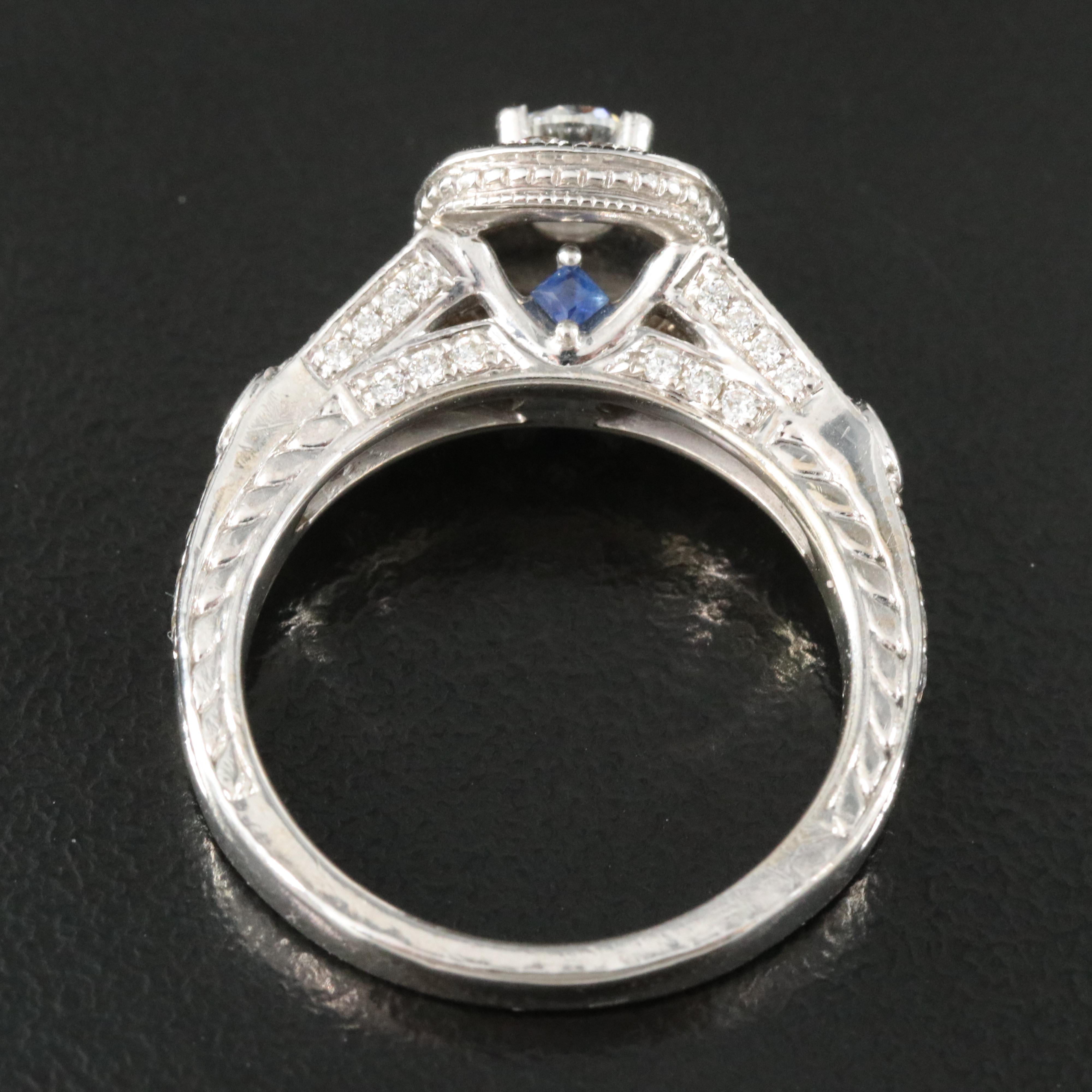 Vera Wang "Love" 14K 1.01 CTW Dimaond and Sapphire Ring