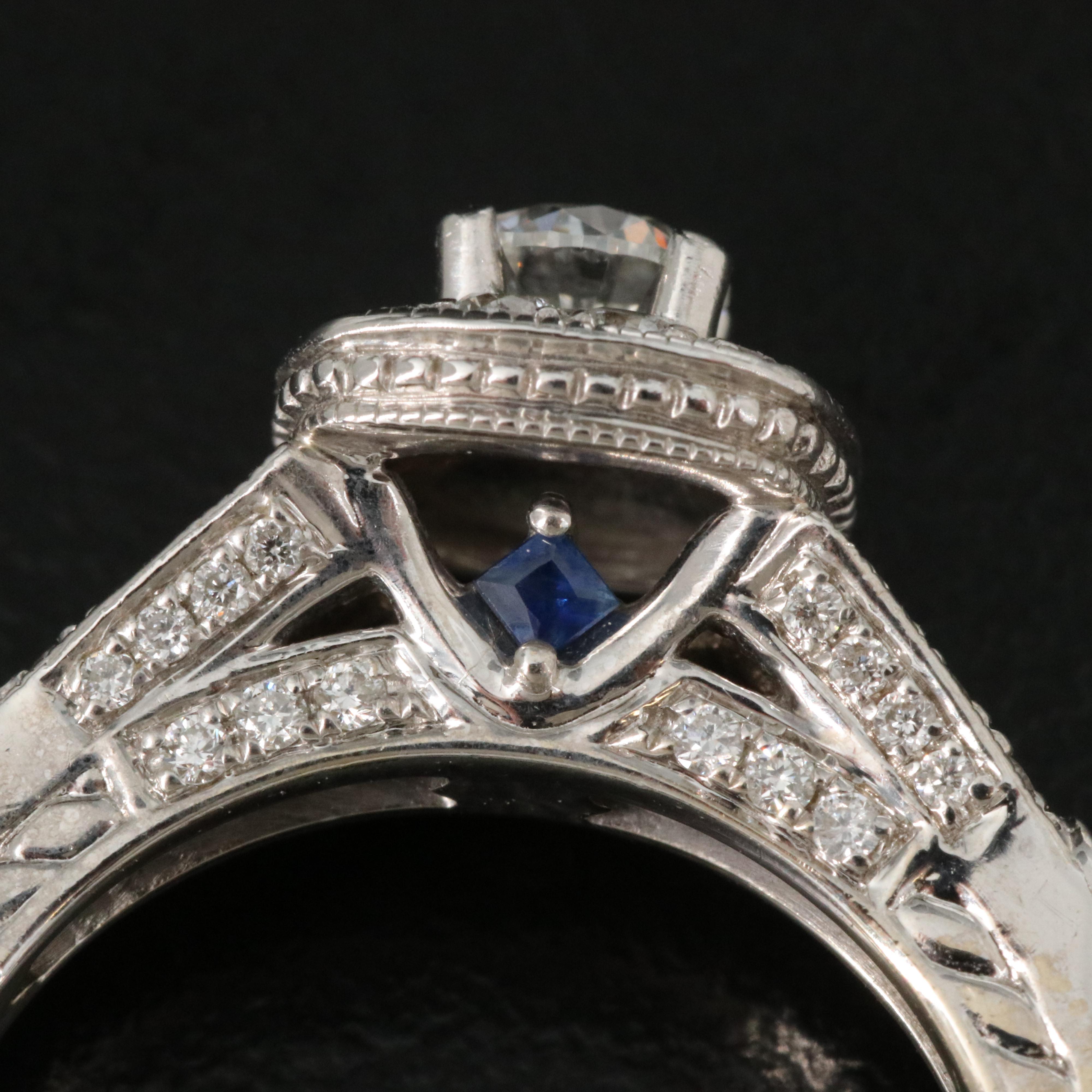 Vera Wang "Love" 14K 1.01 CTW Dimaond and Sapphire Ring