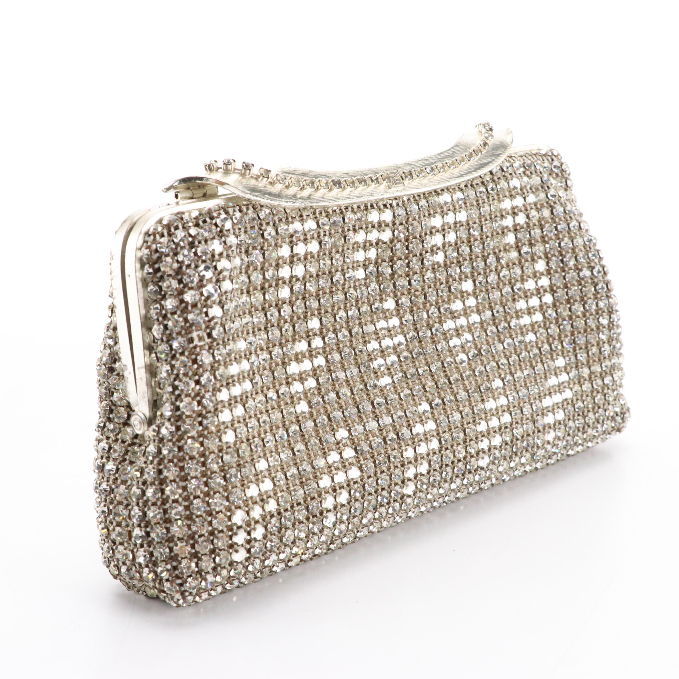 Pierre Balmain Vintage Rhinestone Crystal Embellished Evening Clutch Bag