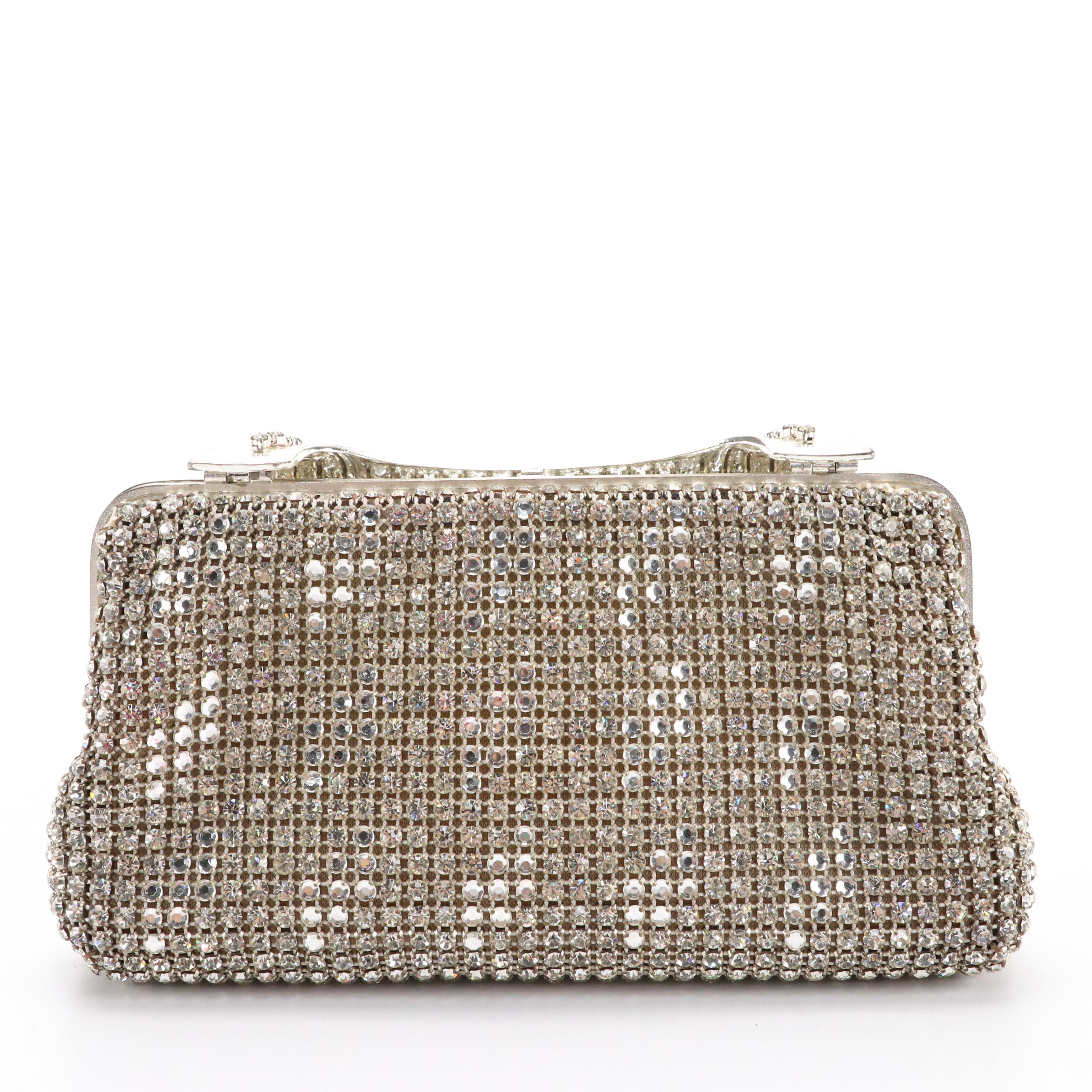 Pierre Balmain Vintage Rhinestone Crystal Embellished Evening Clutch Bag