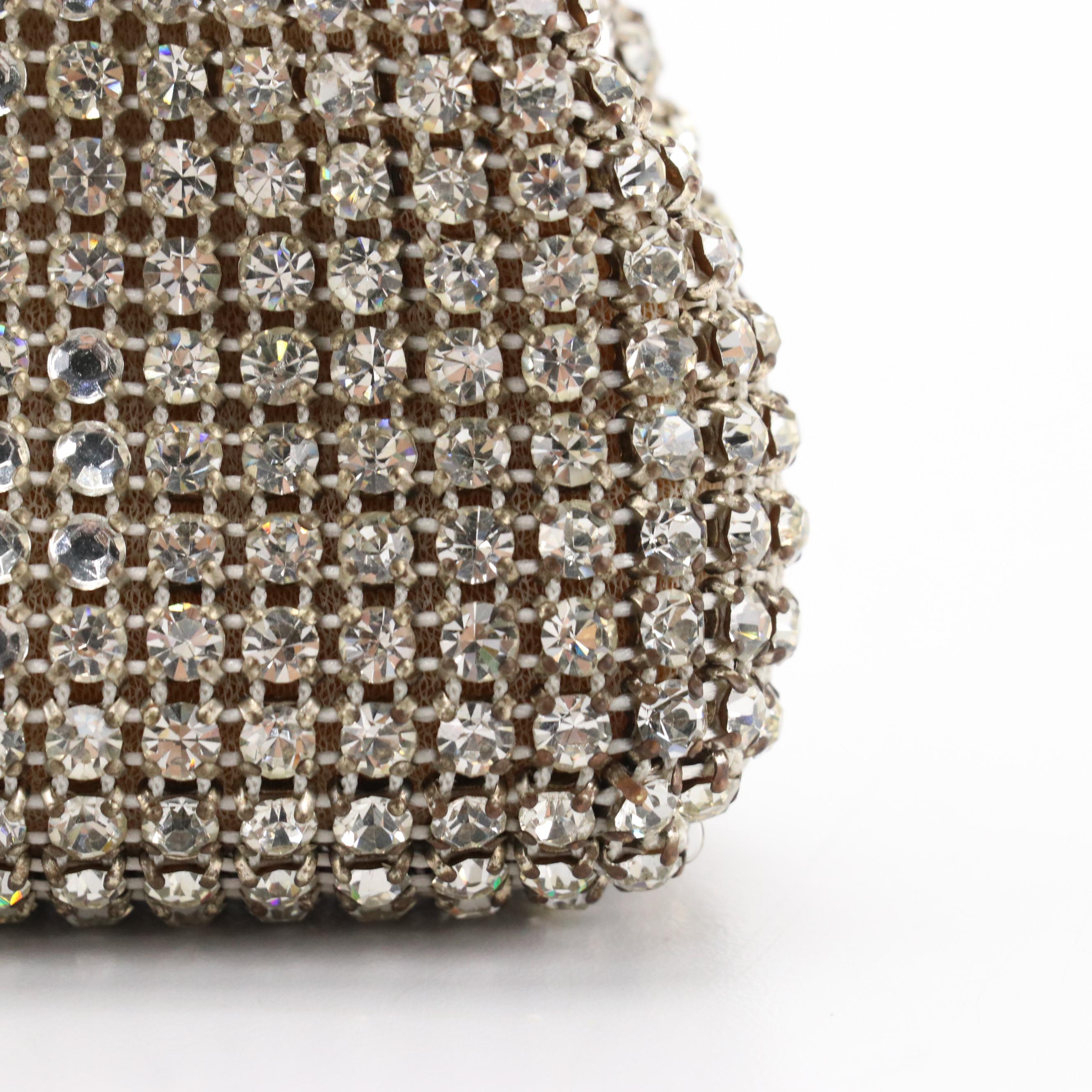 Pierre Balmain Vintage Rhinestone Crystal Embellished Evening Clutch Bag