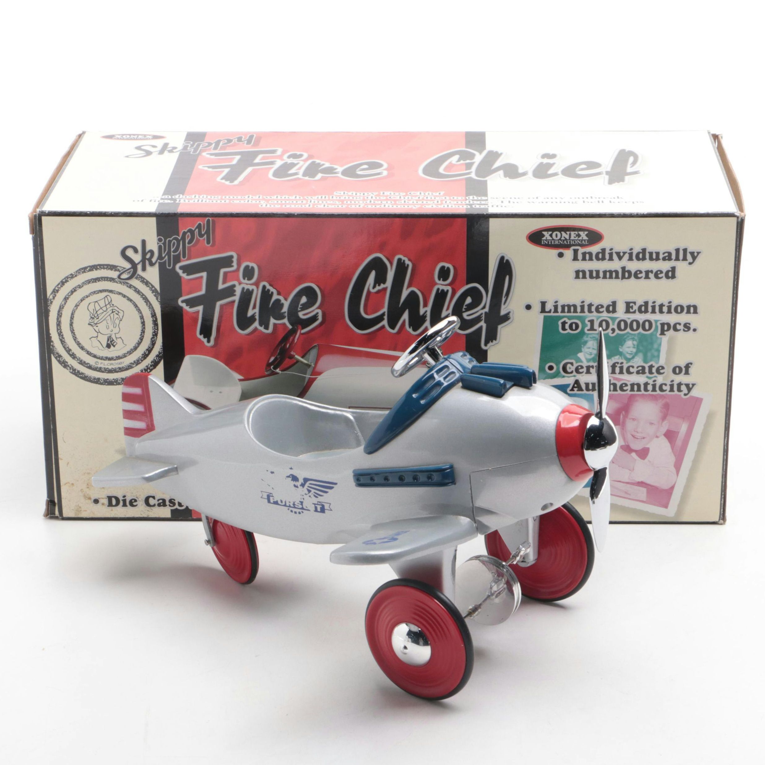 Xonex "Skippy Fire Chief" and "Army Pursuit Plane" Toys