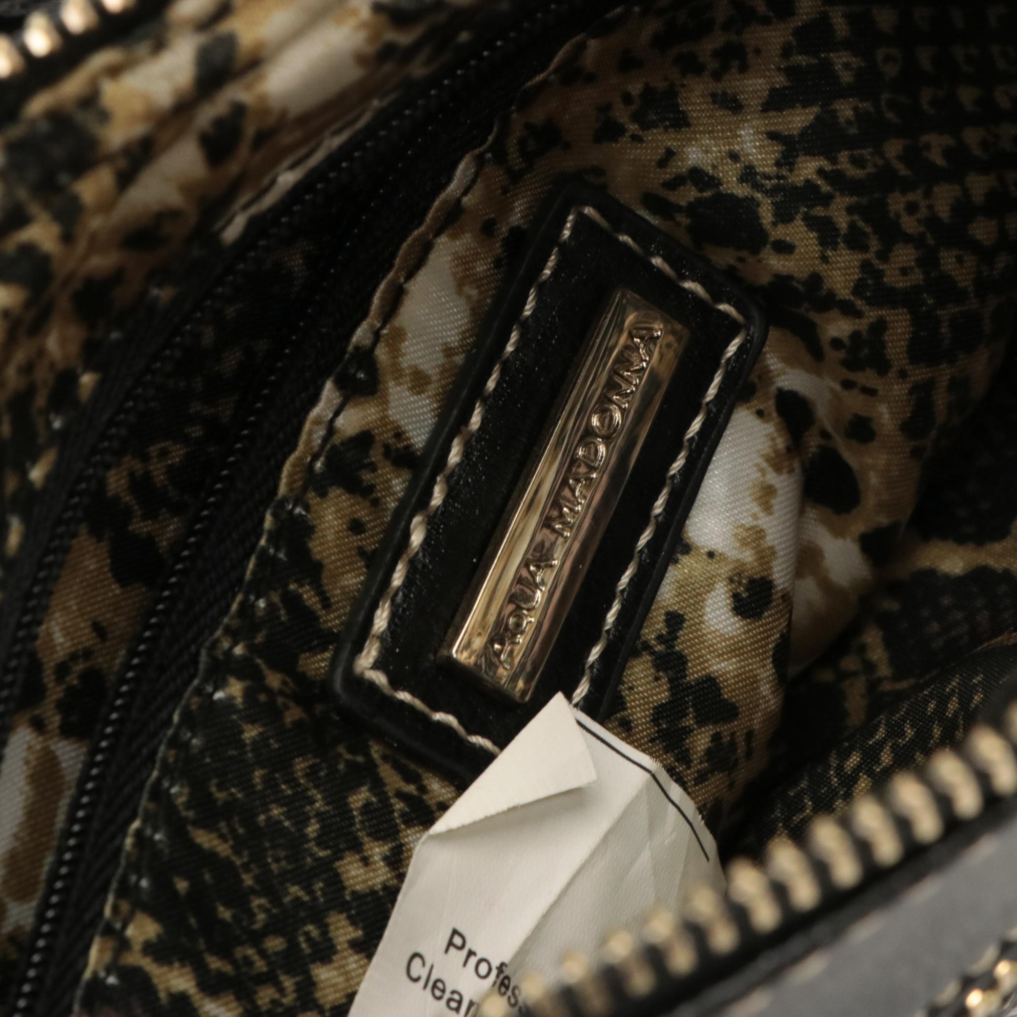 Kate Spade Shoulder Bag in Nylon and Aqua Madonna Leopard Print Calf Hair Bag