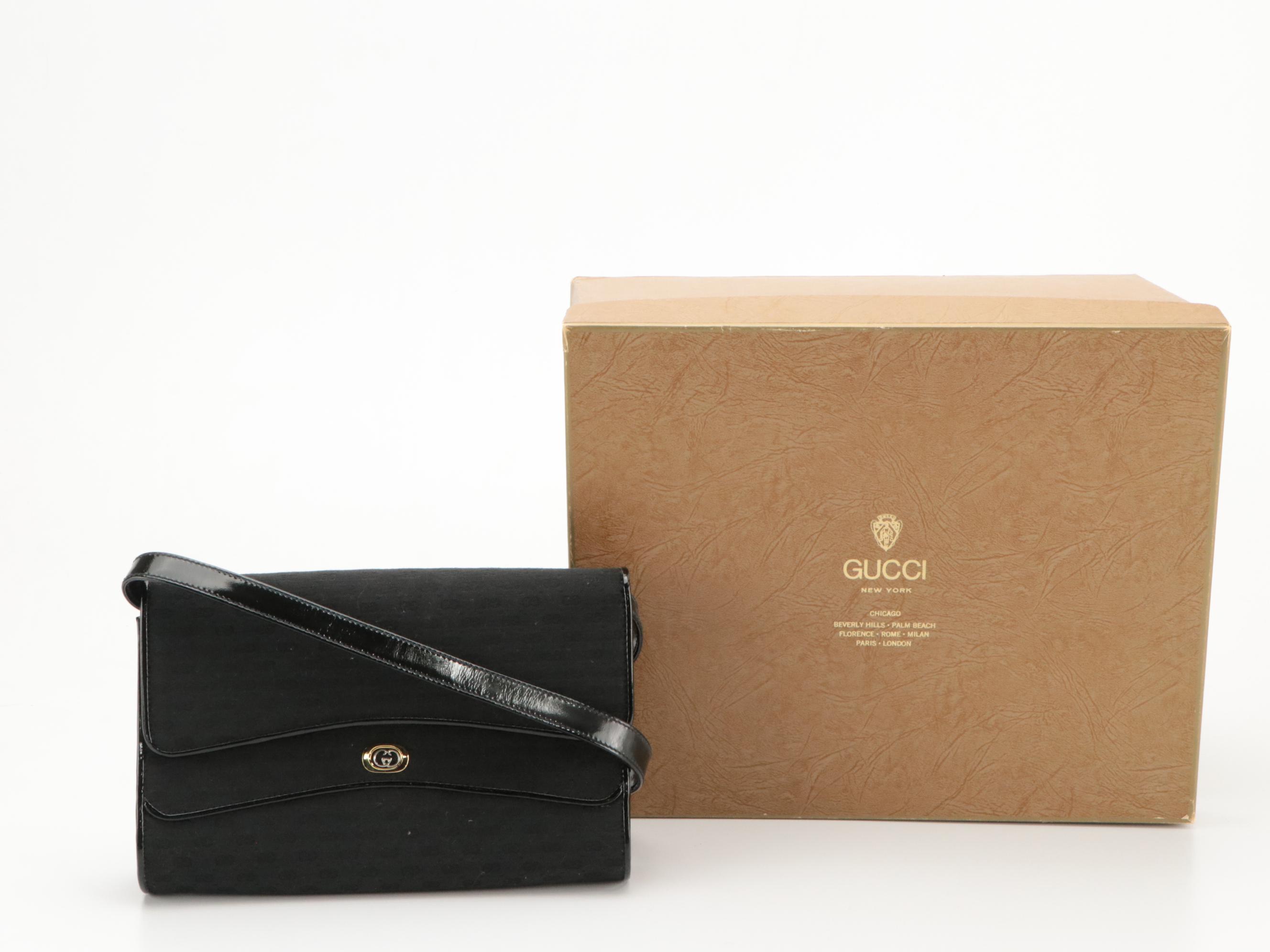 Gucci Interlocking GG Convertible Clutch in GG Canvas with Box, circa 1980