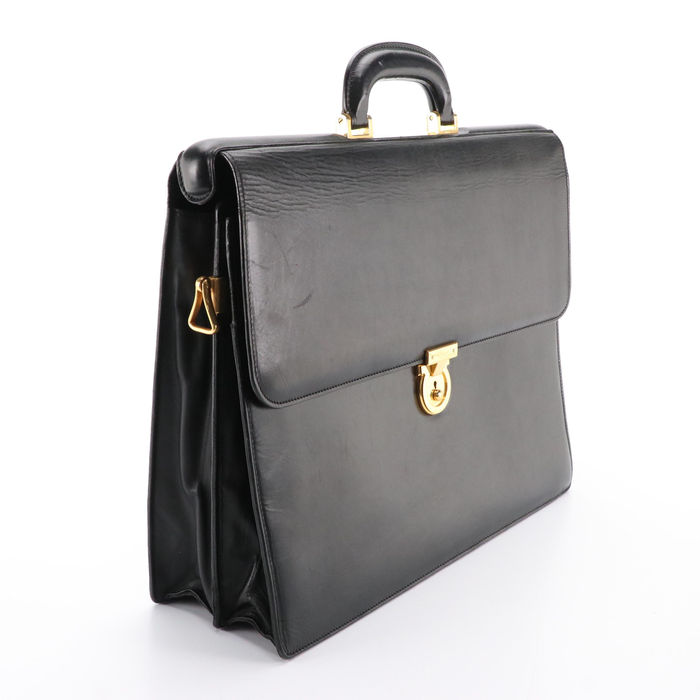 Salvatore Ferragamo Briefcase in Black Leather