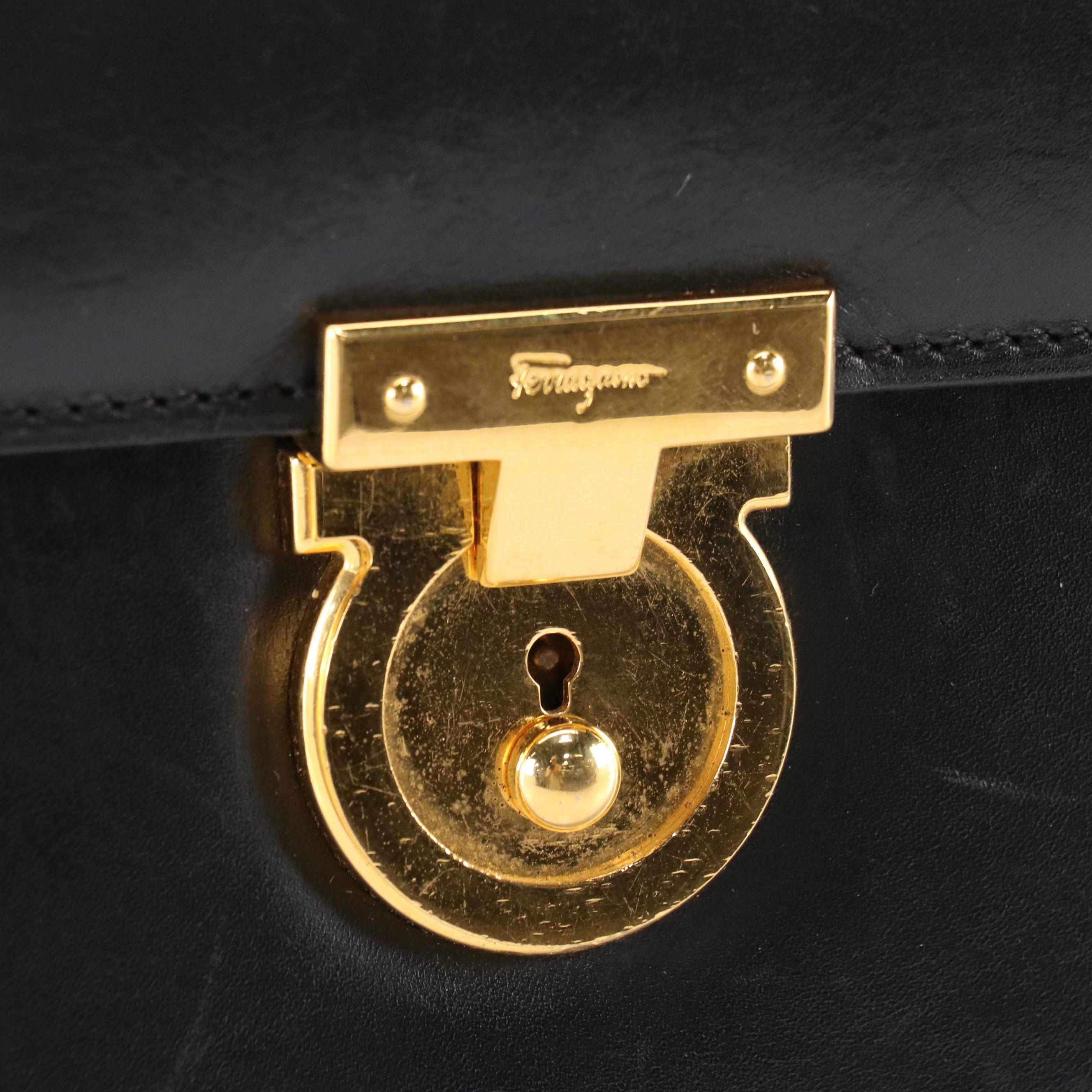 Salvatore Ferragamo Briefcase in Black Leather